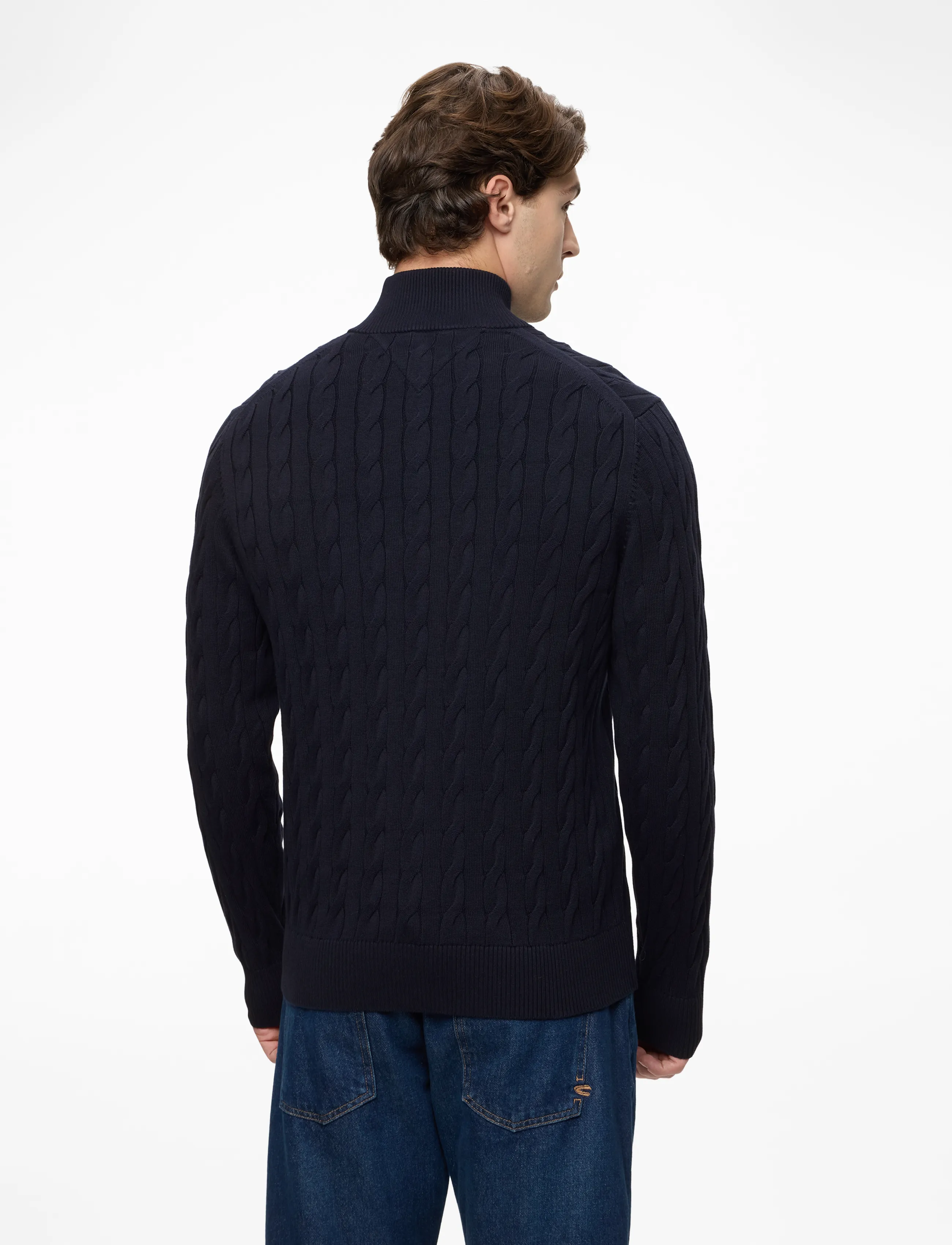 Tommy Hilfiger - CLASSIC COTTON CABLE ZIP MOCK - tõmblukk-kaelusega džemprid - navy blue - 5