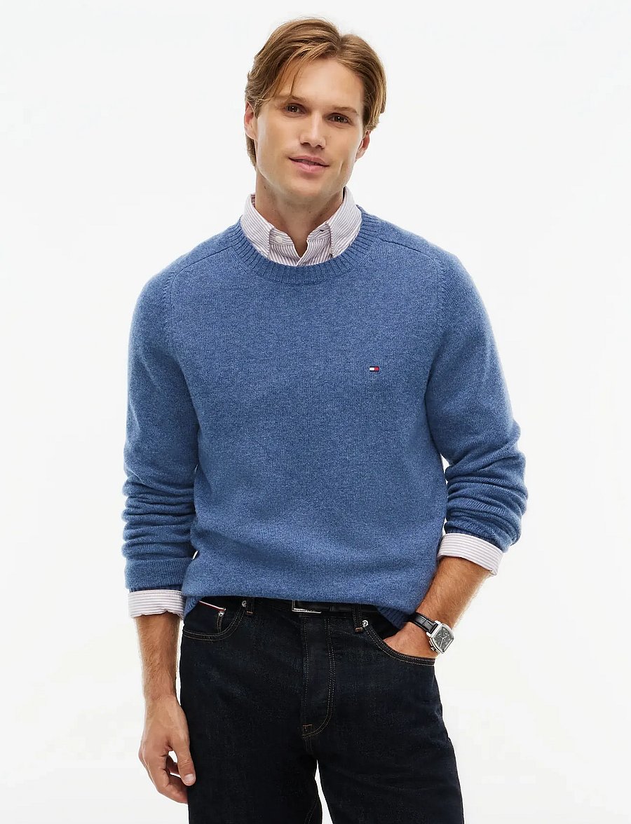 Tommy Hilfiger - LAMBSWOOL CREW NECK - Ümara kaelusega - aegean sea heather - 0