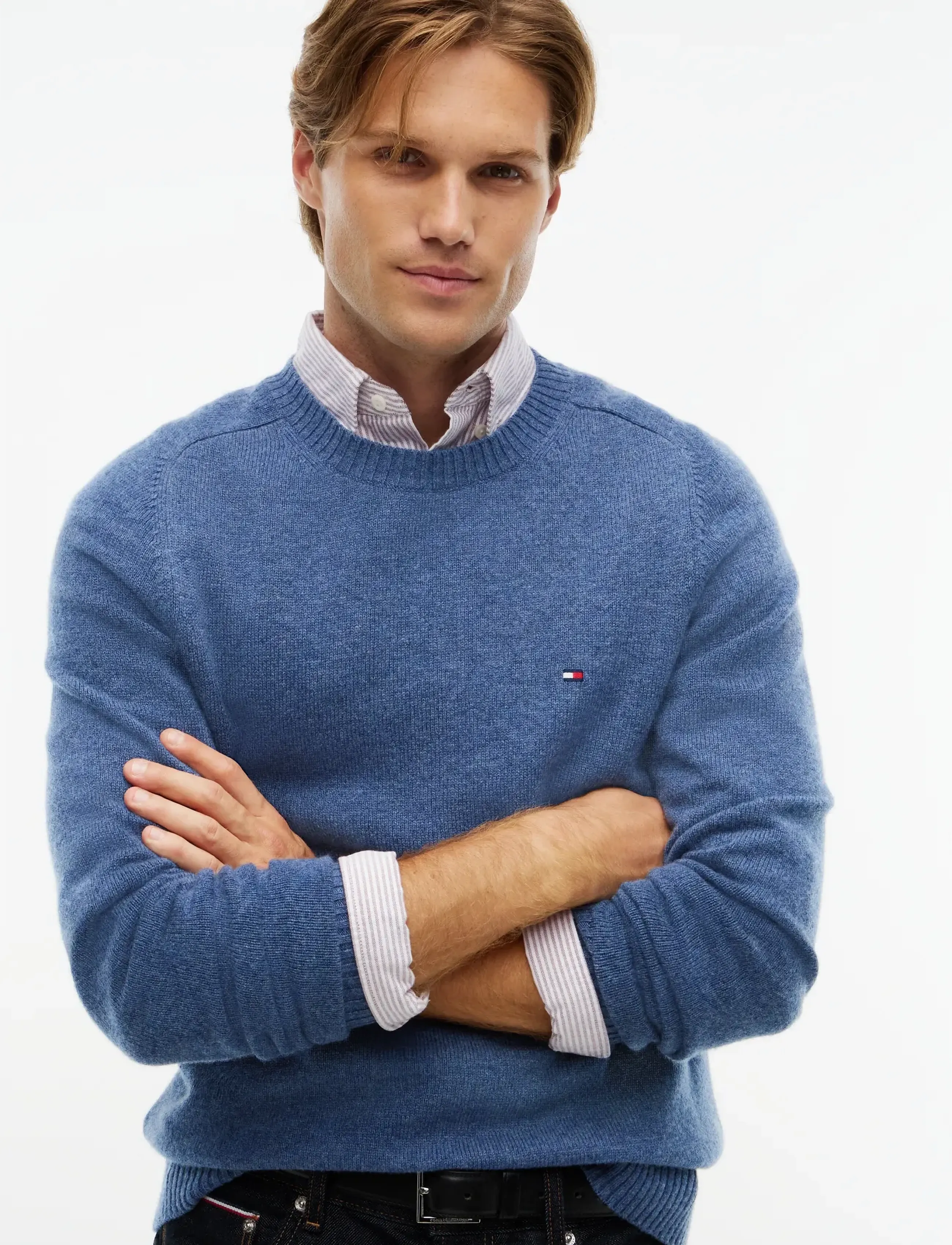 TOMMY HILFIGER Lambswool Crew Neck stickade tröjor herr – bild 3