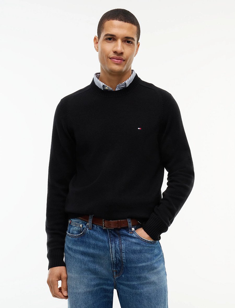 Tommy Hilfiger - LAMBSWOOL CREW NECK - rundhals - black - 0