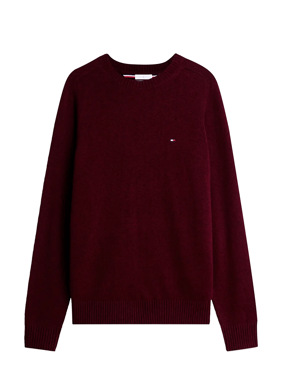 Tommy Hilfiger - LAMBSWOOL CREW NECK - Ümara kaelusega - burgundy heather - 1