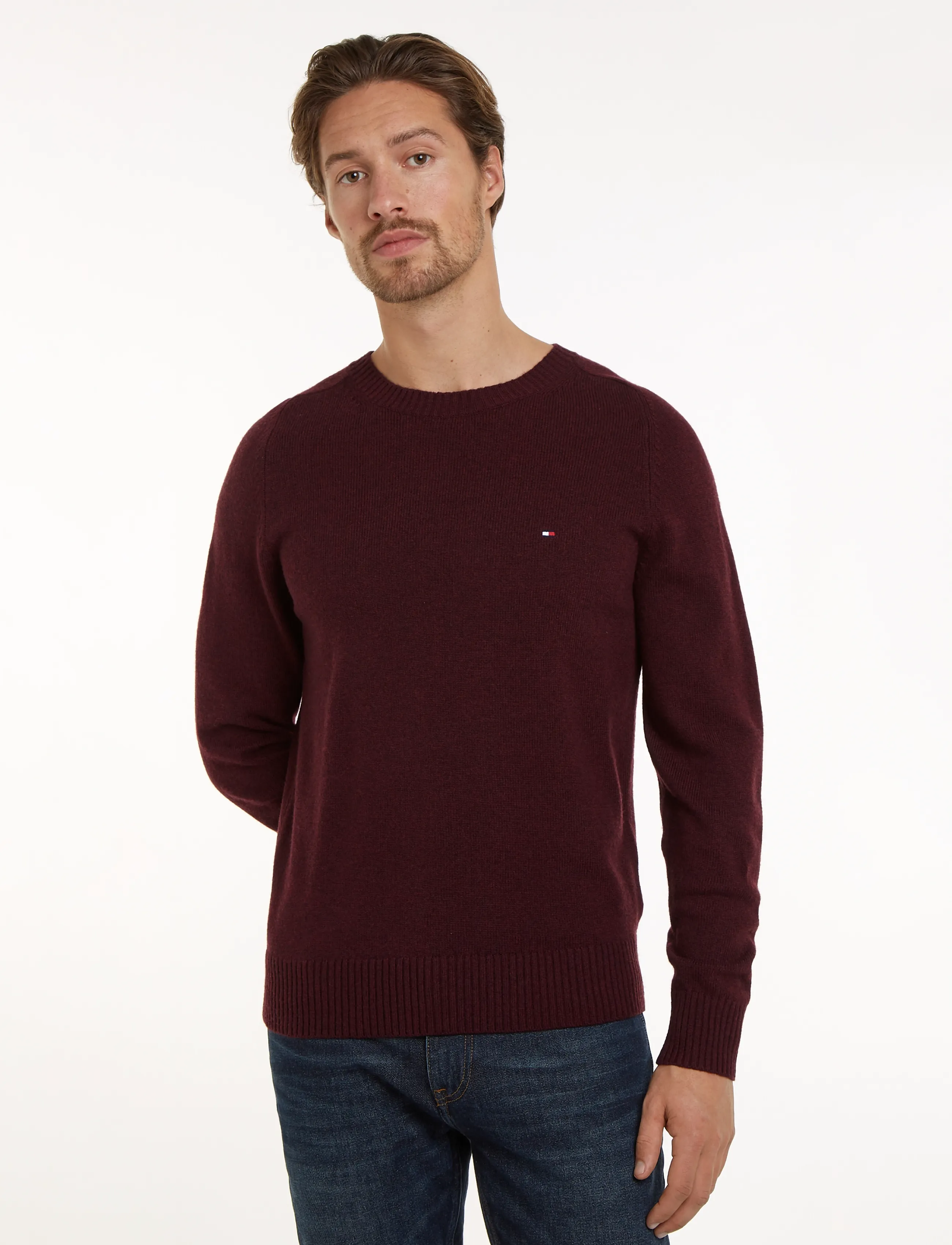Tommy Hilfiger - LAMBSWOOL CREW NECK - Ümara kaelusega - burgundy heather - 4
