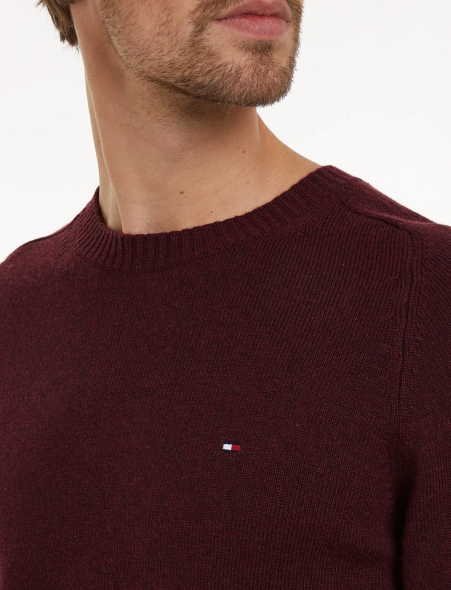 Tommy Hilfiger - LAMBSWOOL CREW NECK - Ümara kaelusega - burgundy heather - 5