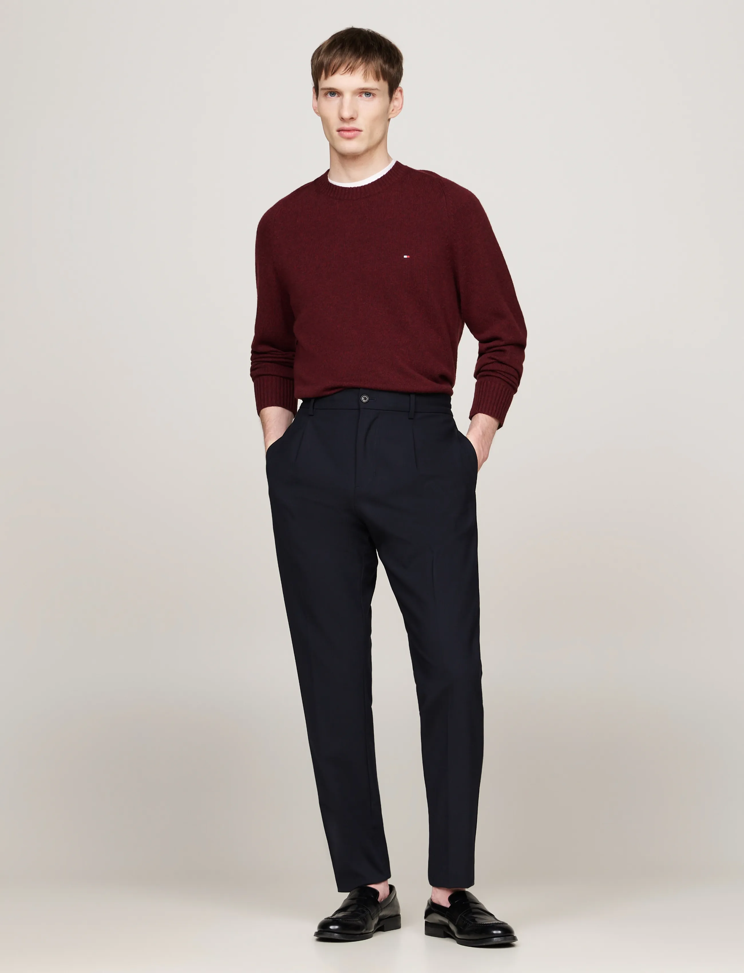 TOMMY HILFIGER Lambswool Crew Neck stickade tröjor herr – bild 5