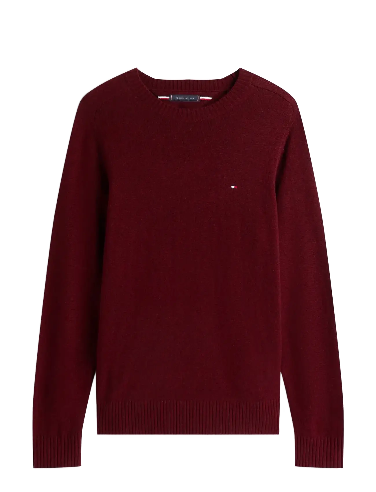 TOMMY HILFIGER Lammwolle Crew Neck Burgundy - XXL - Herren