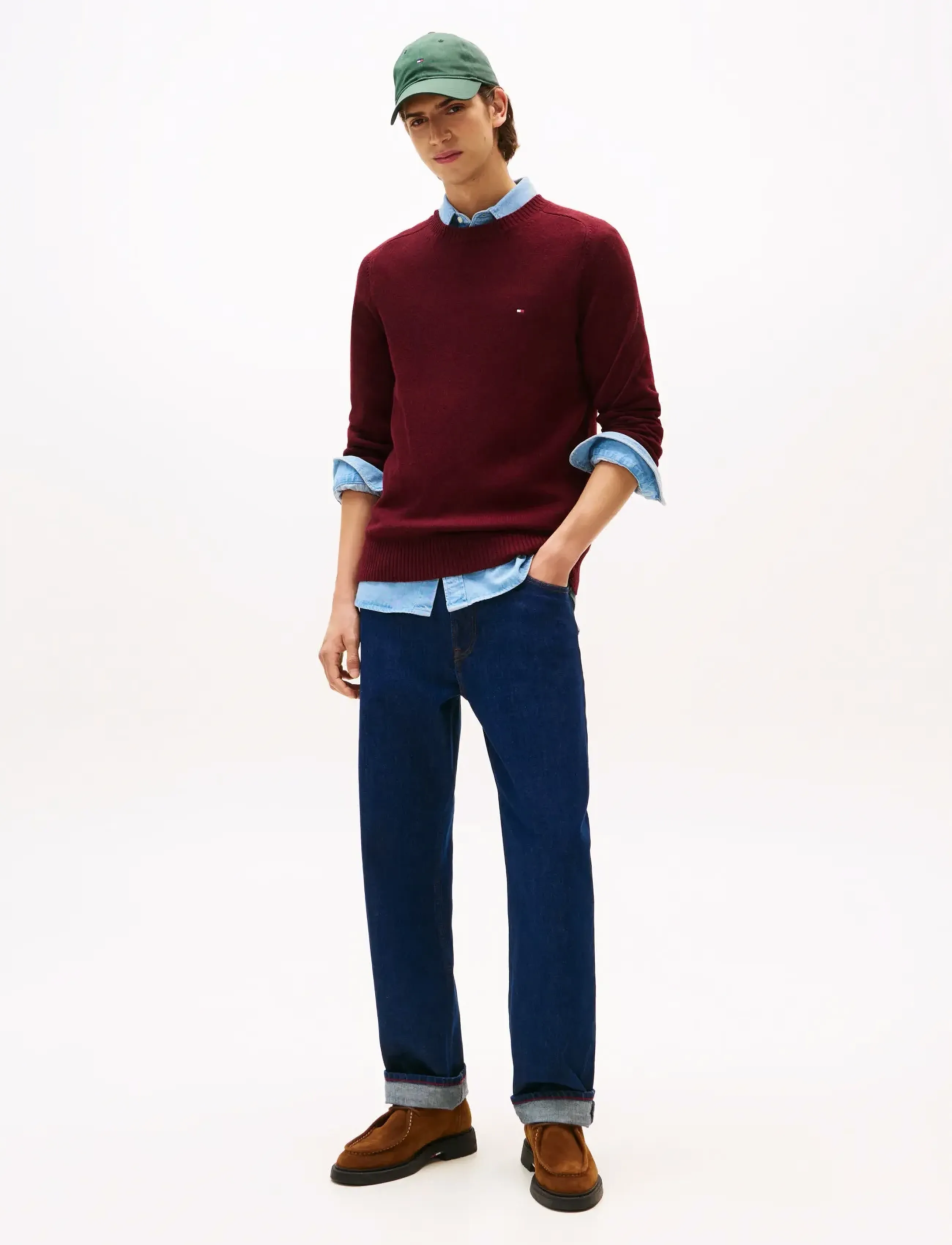 Tommy Hilfiger - LAMBSWOOL CREW NECK - rund hals - deep burgundy heather - 2