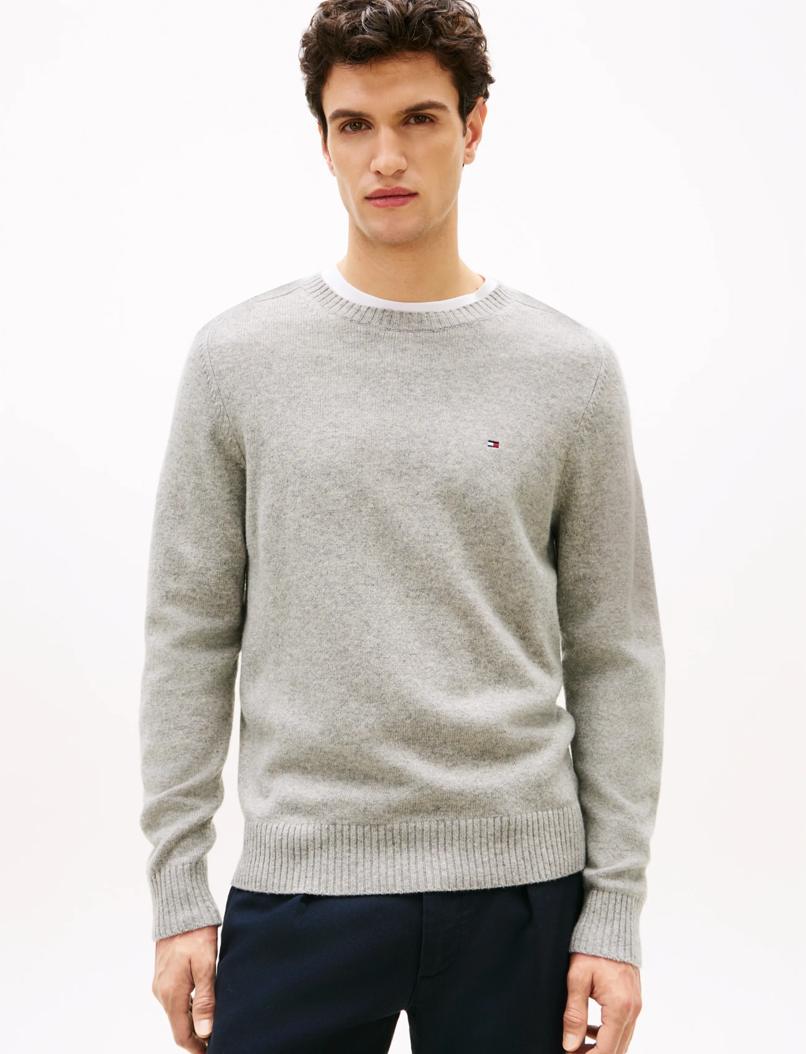 Tommy Hilfiger LAMBSWOOL CREW NECK - Kudumid - LIGHT GREY HEATHER / grey