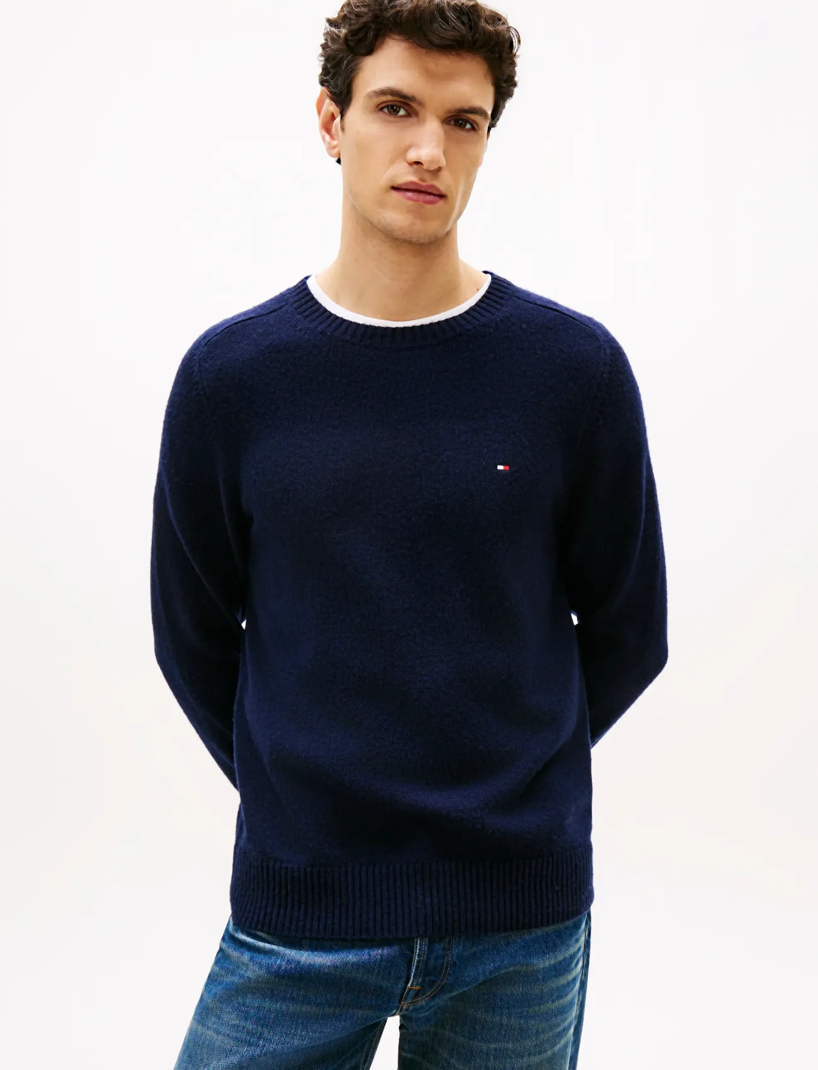 Tommy Hilfiger LAMBSWOOL CREW NECK - Tänavastiil - NAVY BLUE / navy