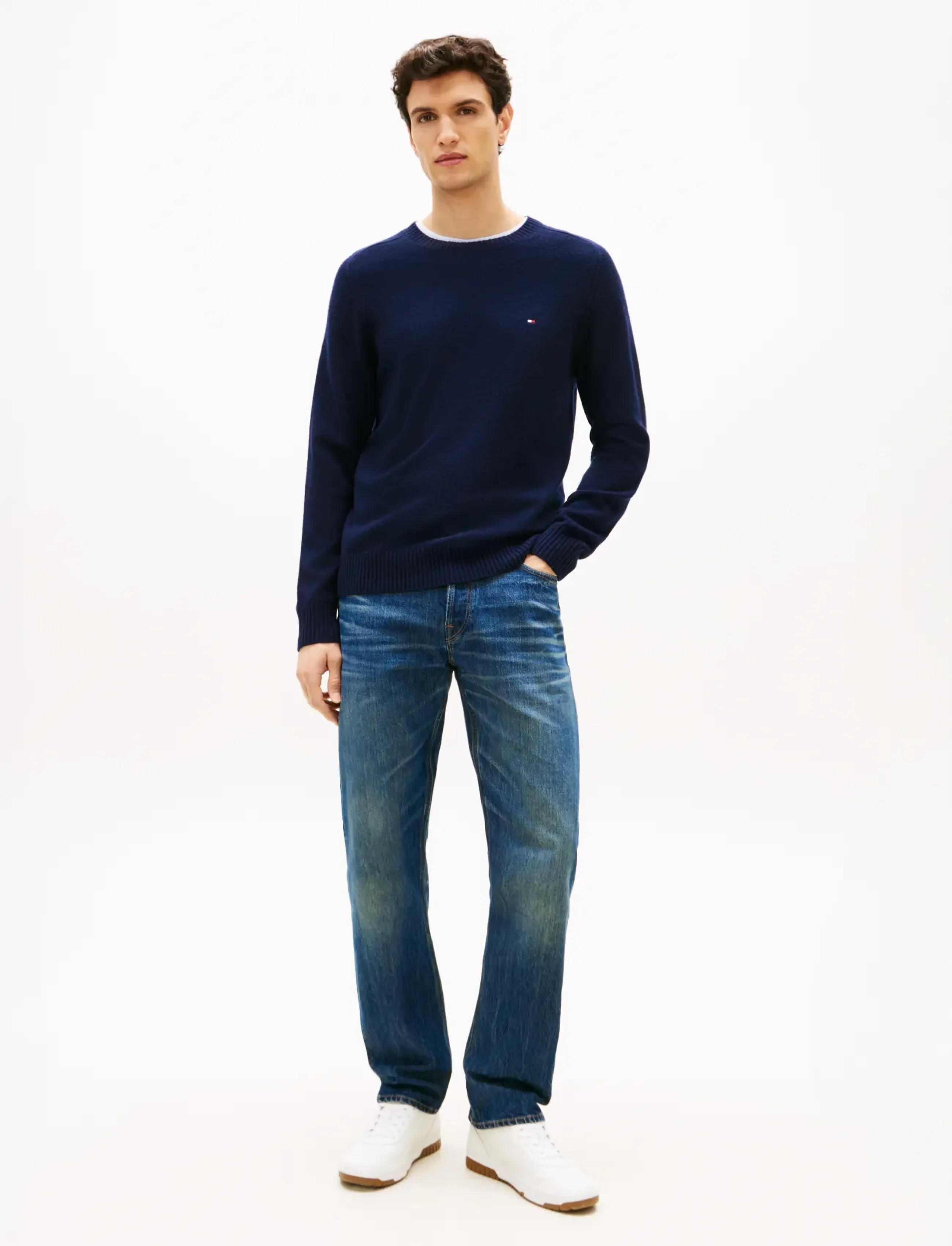 TOMMY HILFIGER Lambswool Crew Neck stickade tröjor herr – bild 8