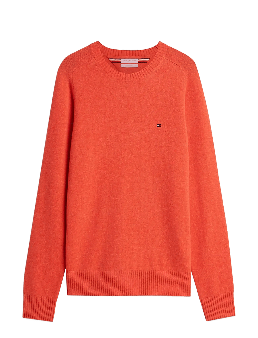 Tommy Hilfiger - LAMBSWOOL CREW NECK - Ümara kaelusega - radiant orange heather - 0