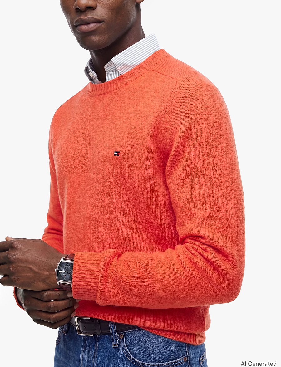 Tommy Hilfiger - LAMBSWOOL CREW NECK - rund hals - radiant orange heather - 3