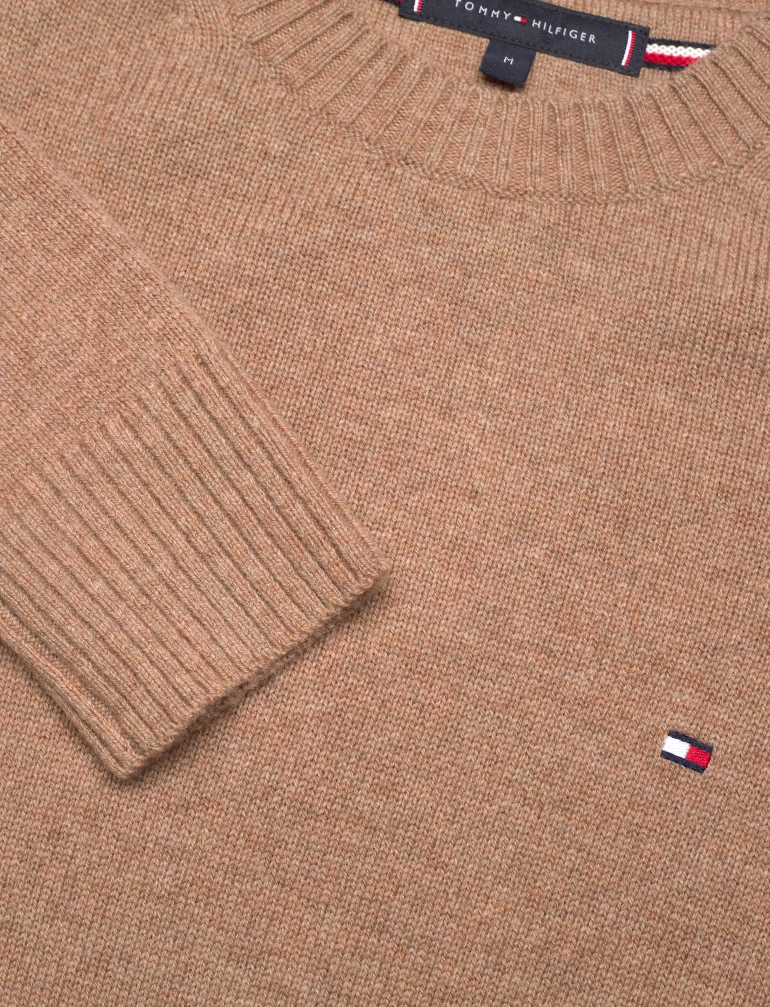 Tommy Hilfiger - LAMBSWOOL CREW NECK - stickade basplagg - safari canvas heather - 5
