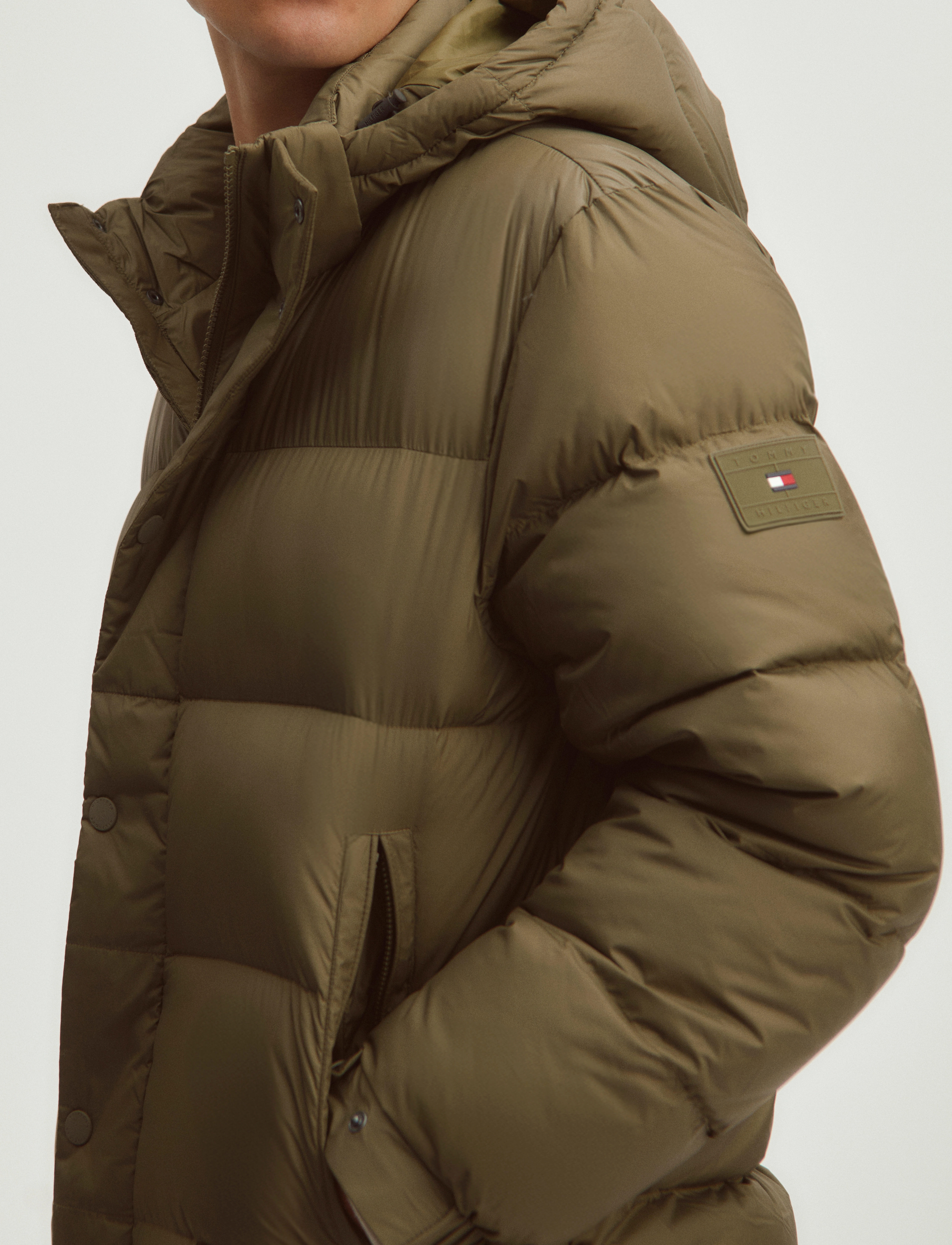 Tommy Hilfiger - MIX DOWN HOODED PUFFER JACKET - army green - 3