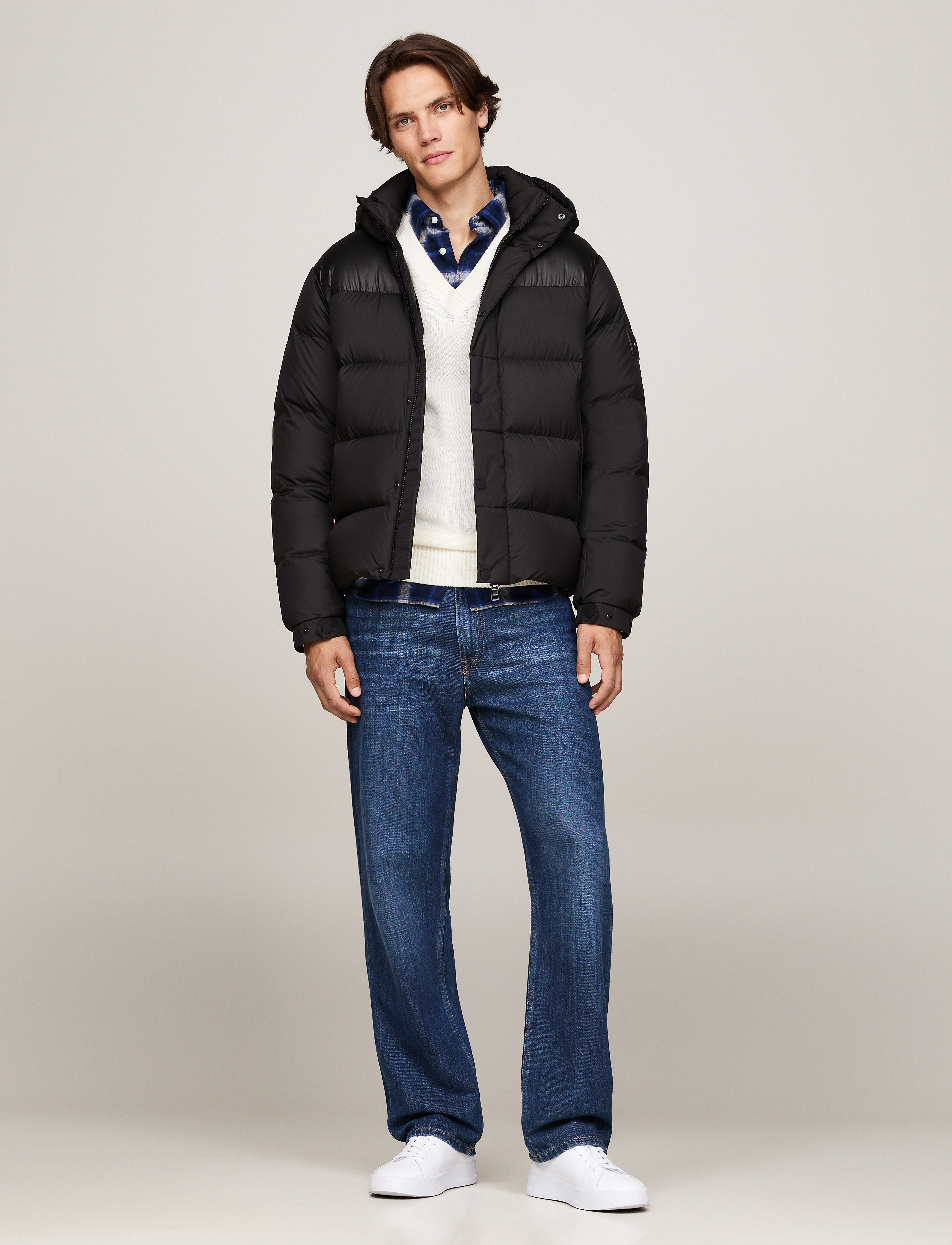 Tommy Hilfiger - MIX DOWN HOODED PUFFER JACKET - black - 3
