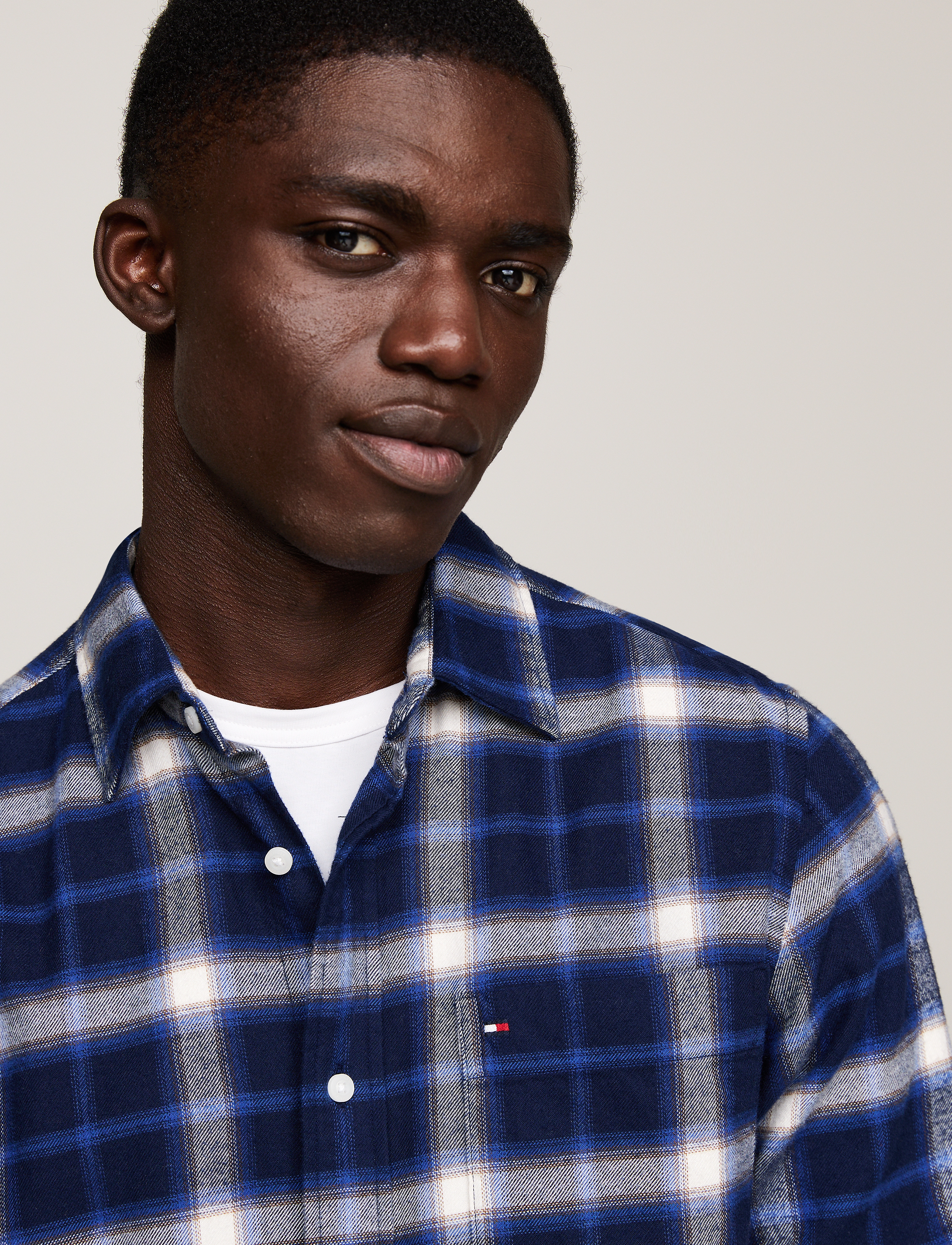 Tommy Hilfiger - BRUSHED SHADOW CHECK RF SHIRT - carbon navy / multi - 1