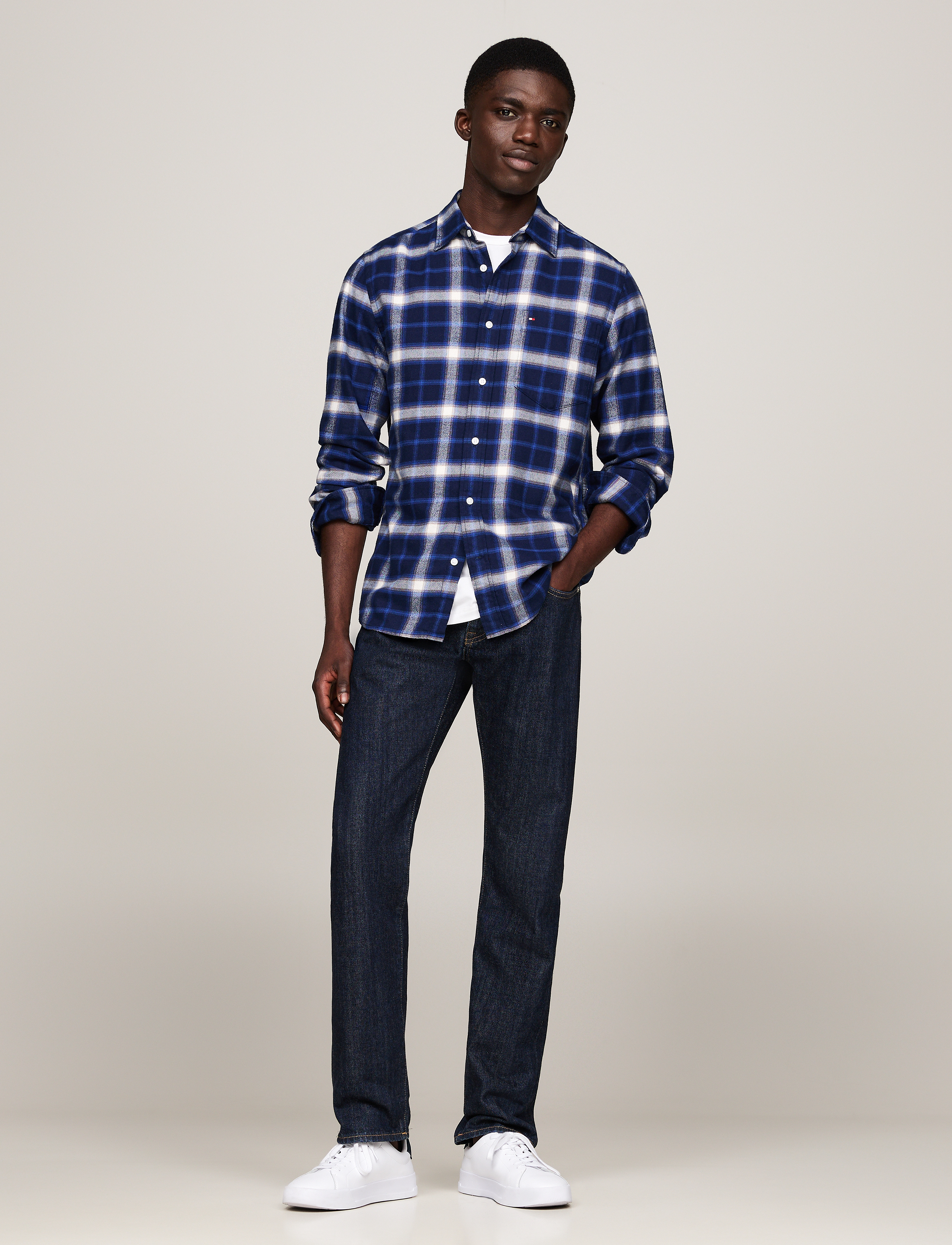 Tommy Hilfiger - BRUSHED SHADOW CHECK RF SHIRT - carbon navy / multi - 3