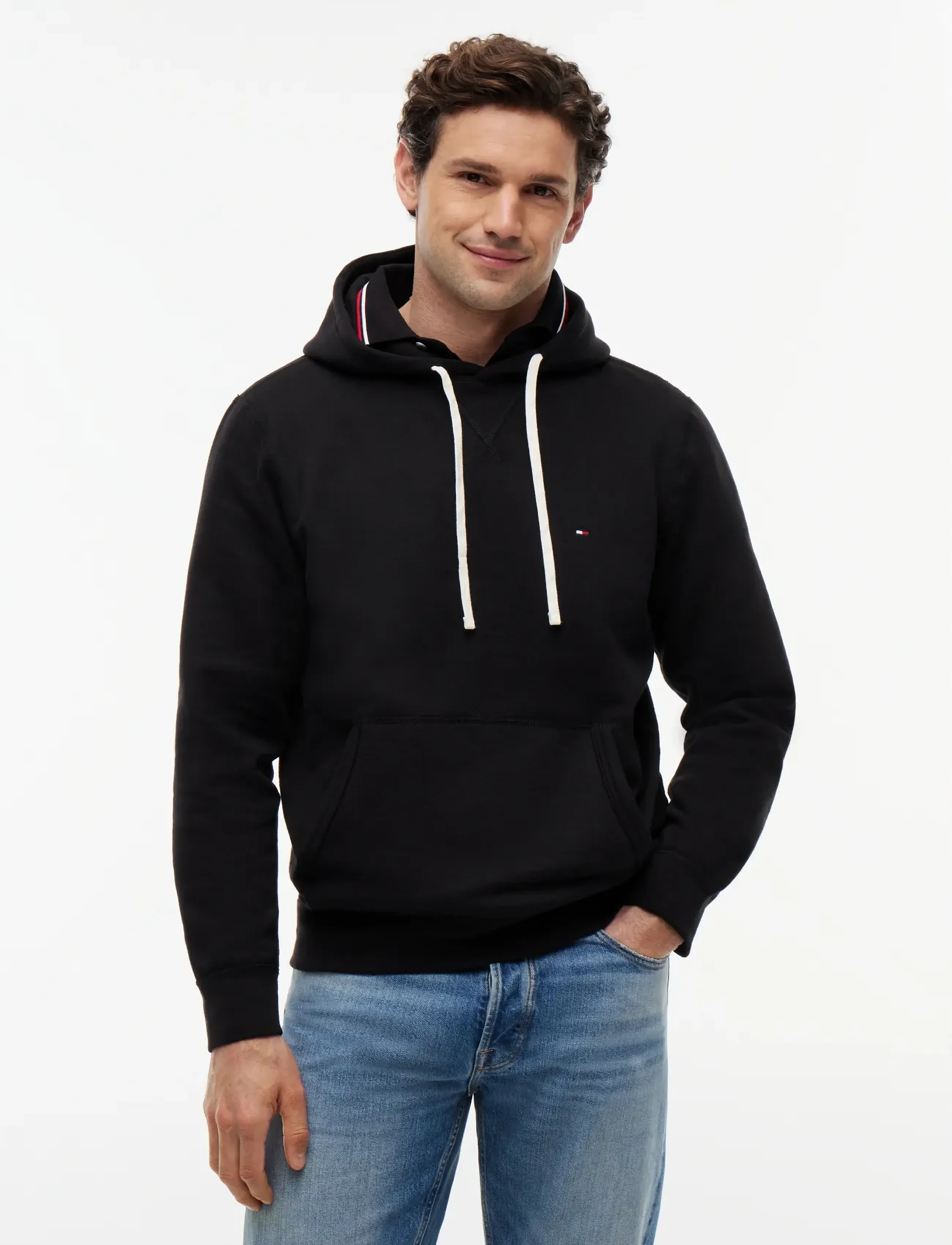 Tommy Hilfiger ESSENTIAL FLEECE HOODY - Sweatshirts - BLACK / black
