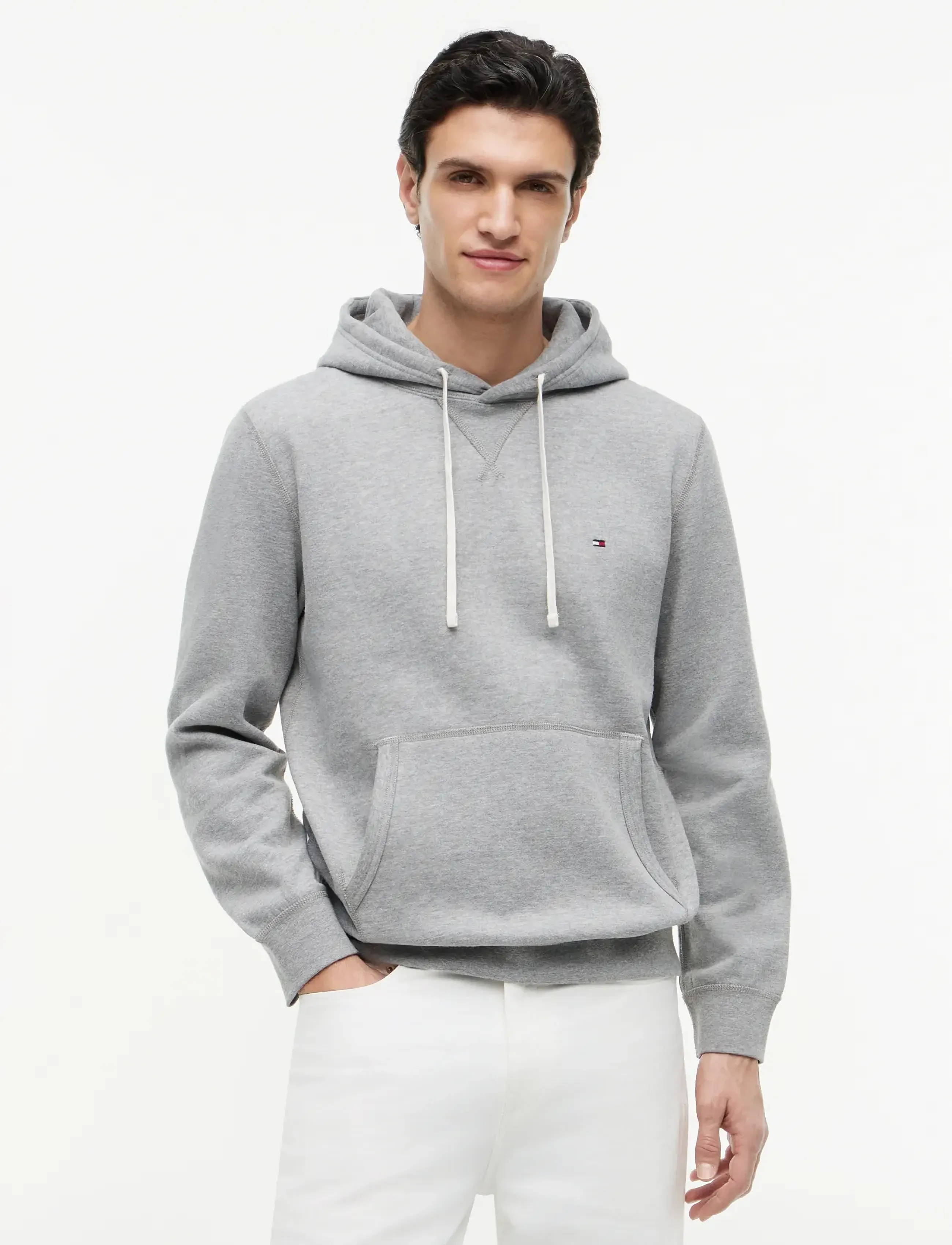 Tommy Hilfiger ESSENTIAL FLEECE HOODY - Hupparit - MEDIUM GREY HEATHER / grey
