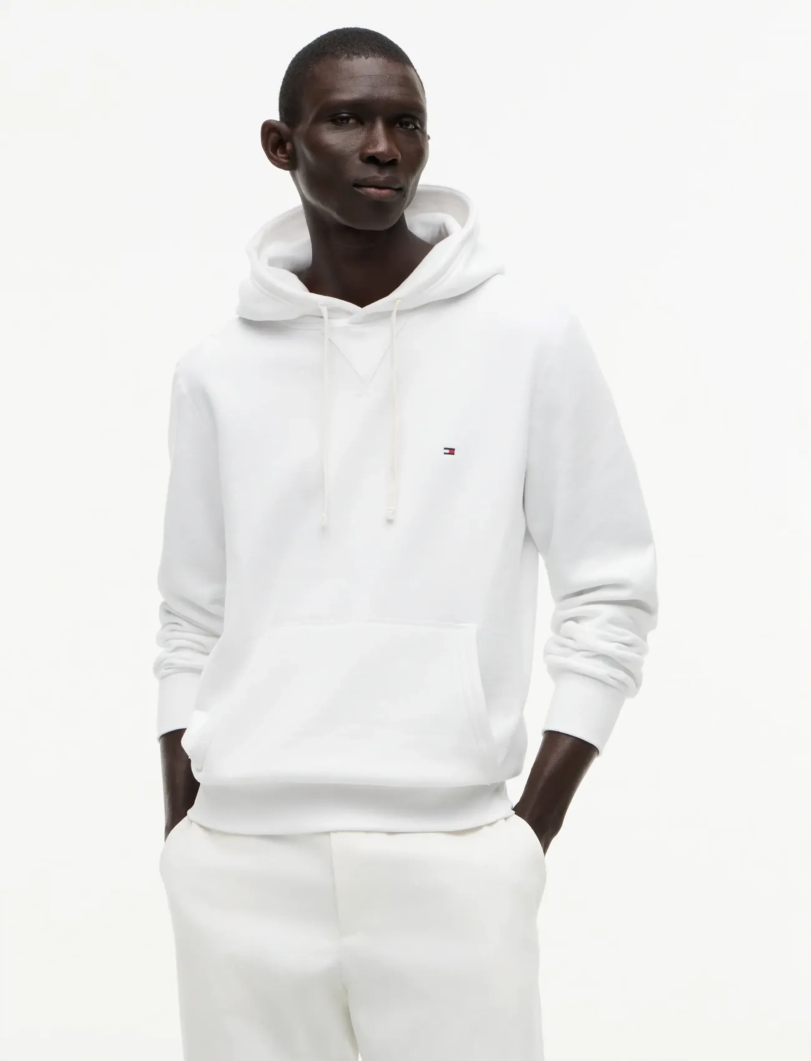 Tommy Hilfiger ESSENTIAL FLEECE HOODY - Tommy Hilfiger - WHITE / white