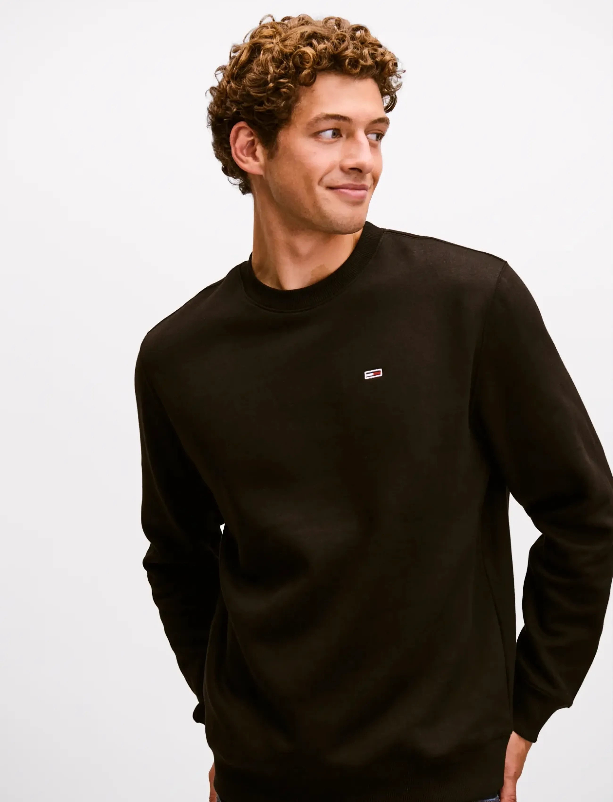 Tommy Hilfiger Essential Fleece Crewneck, Mænd, Fleece Sweatshirt Med Rund Hals, Sort, Str: XXXL