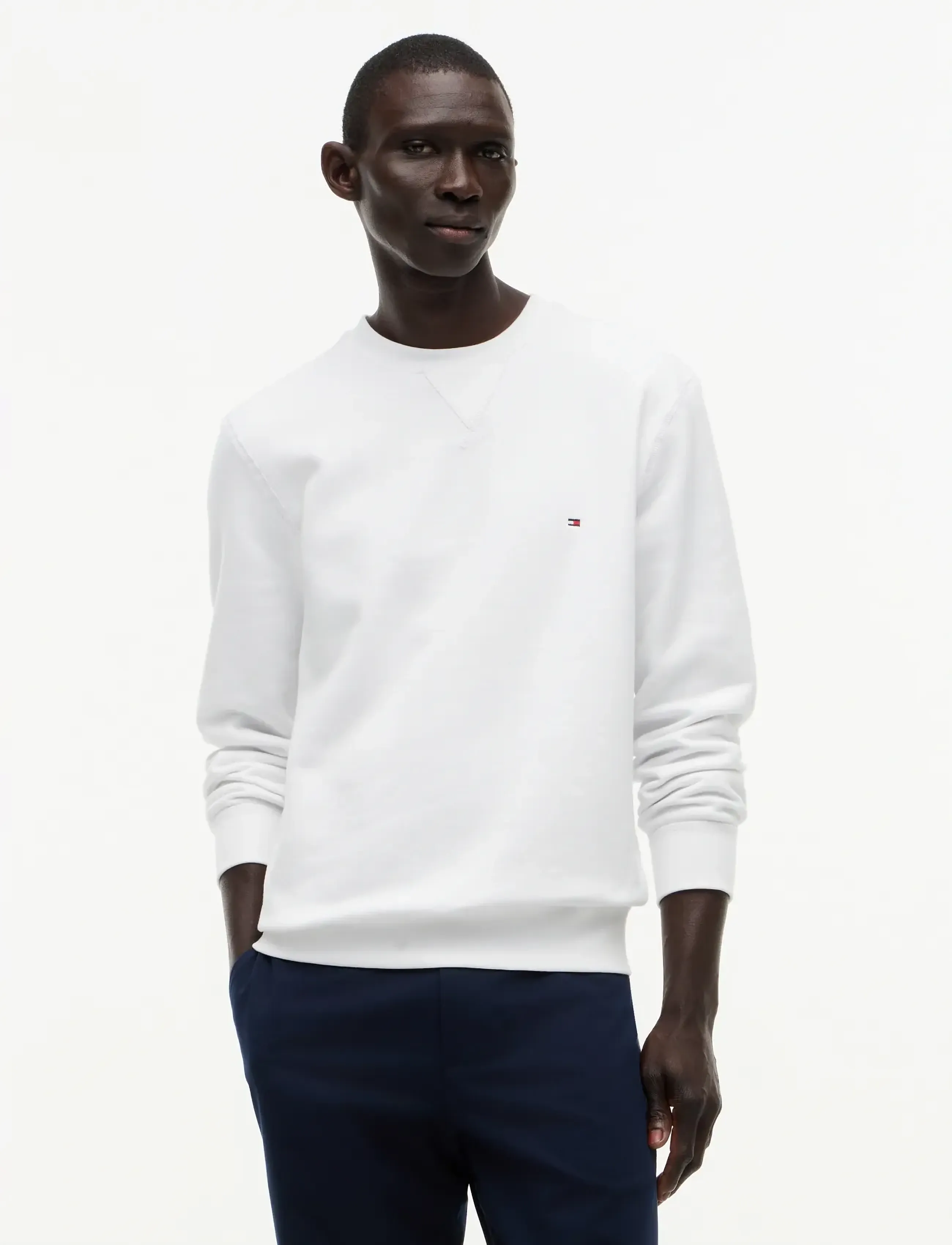 Tommy Hilfiger ESSENTIAL FLEECE CREWNECK - Tommy Hilfiger - WHITE / white