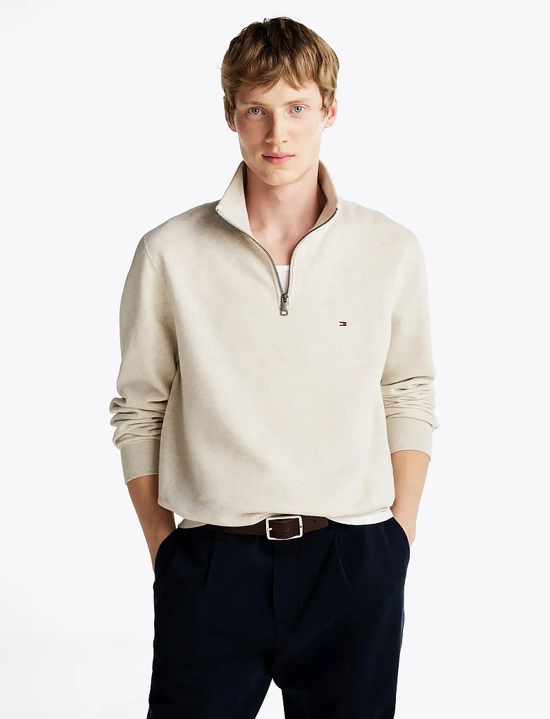 Tommy Hilfiger - ESSENTIAL FLEECE 1/4 ZIP - heathered oatmilk - 0