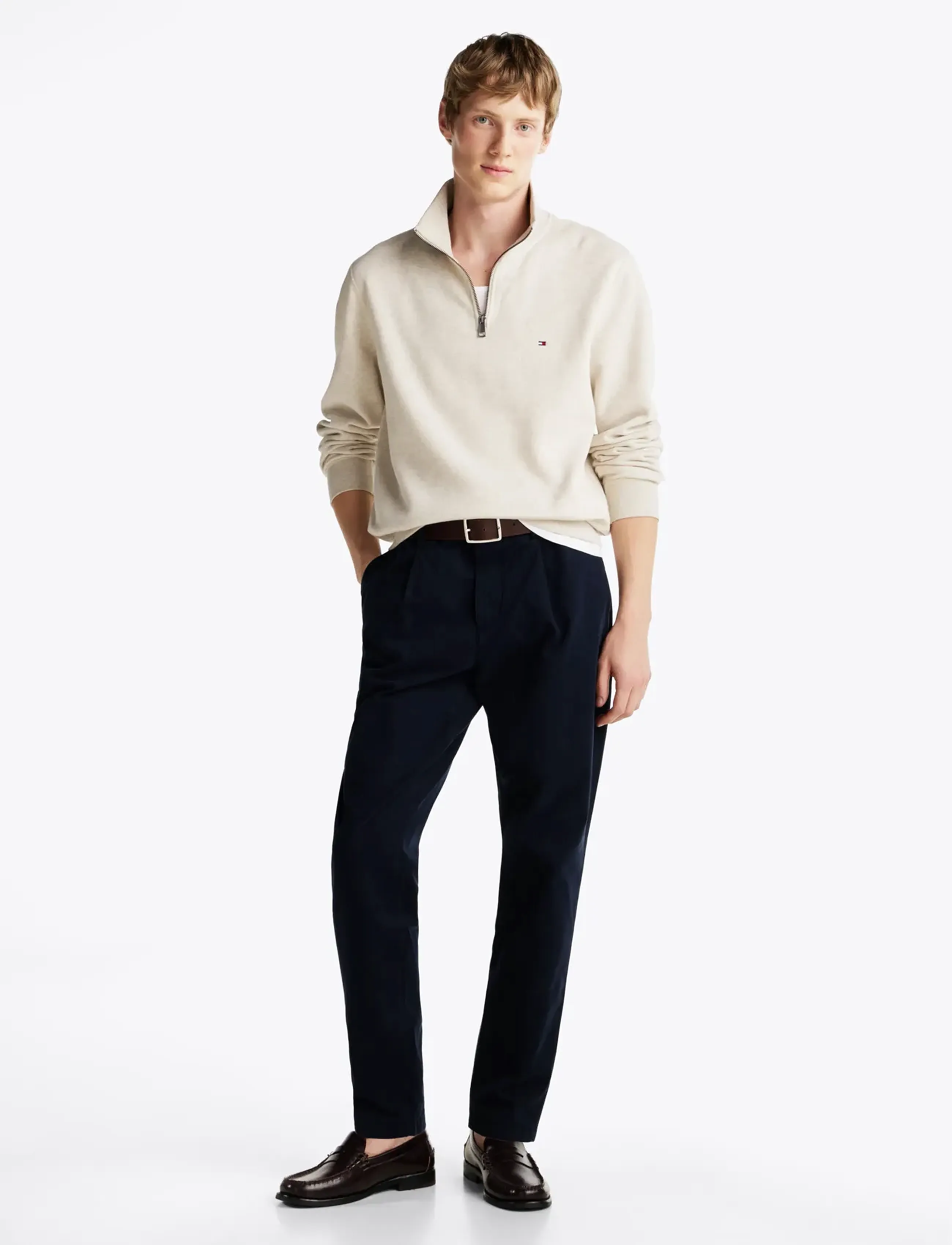 Tommy Hilfiger - ESSENTIAL FLEECE 1/4 ZIP - heathered oatmilk - 3