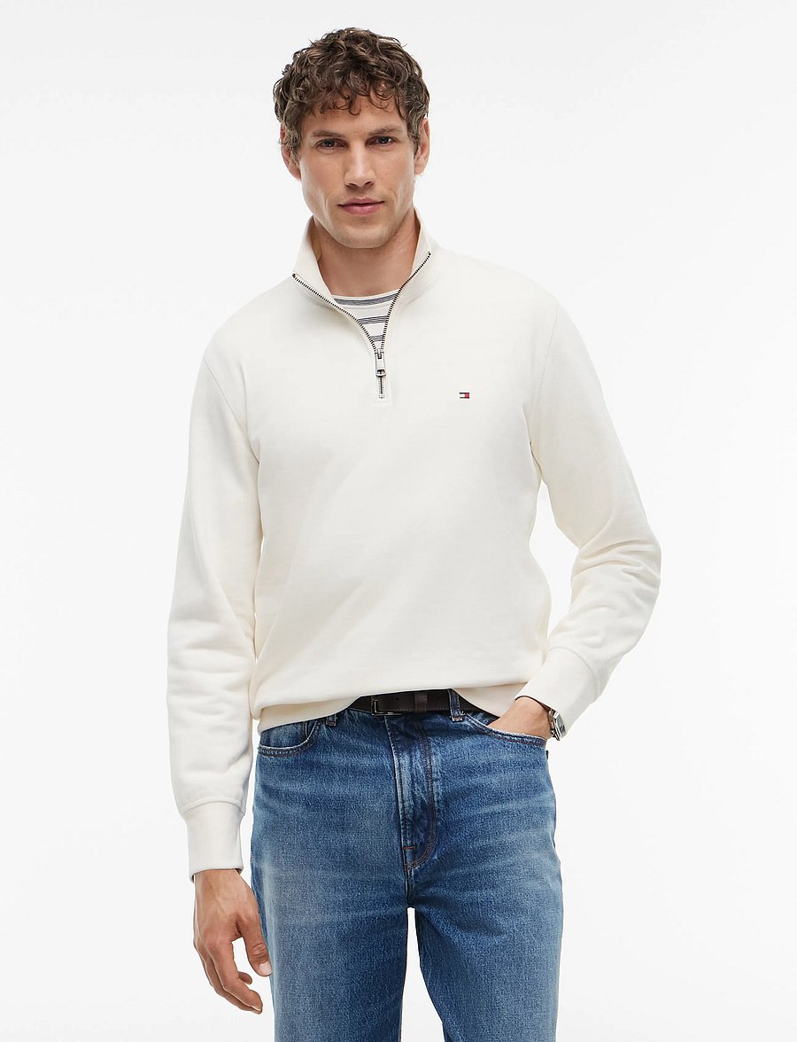 Tommy Hilfiger - ESSENTIAL FLEECE 1/4 ZIP - pullover mit halbem reißverschluss - ivory petal - 0