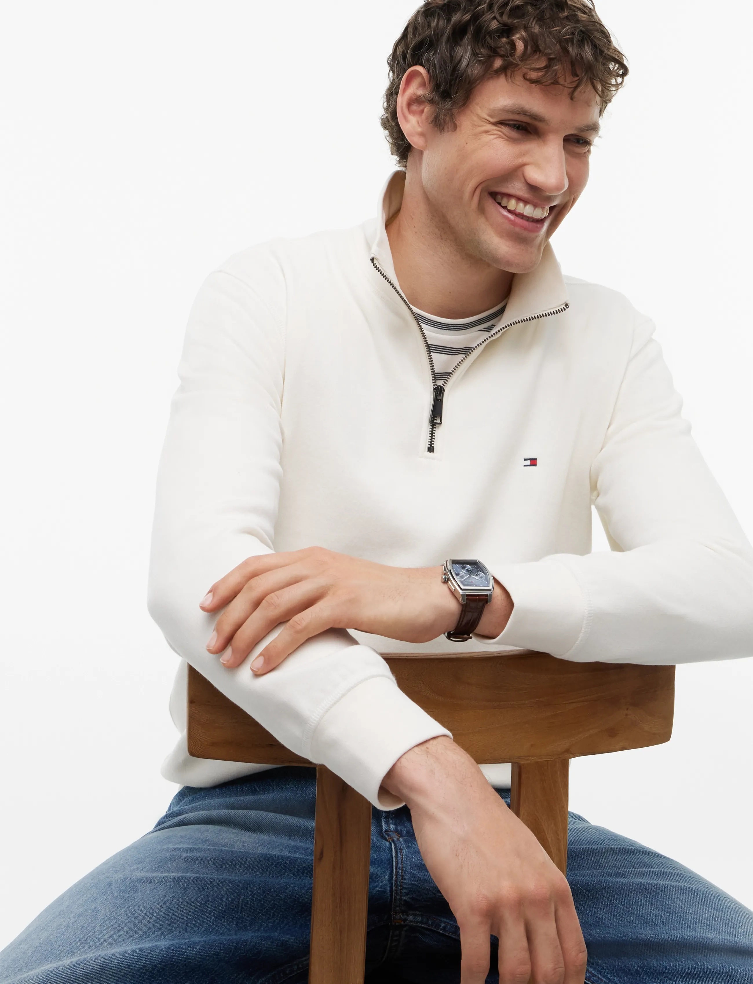 Tommy Hilfiger - ESSENTIAL FLEECE 1/4 ZIP - pullover mit halbem reißverschluss - ivory petal - 3