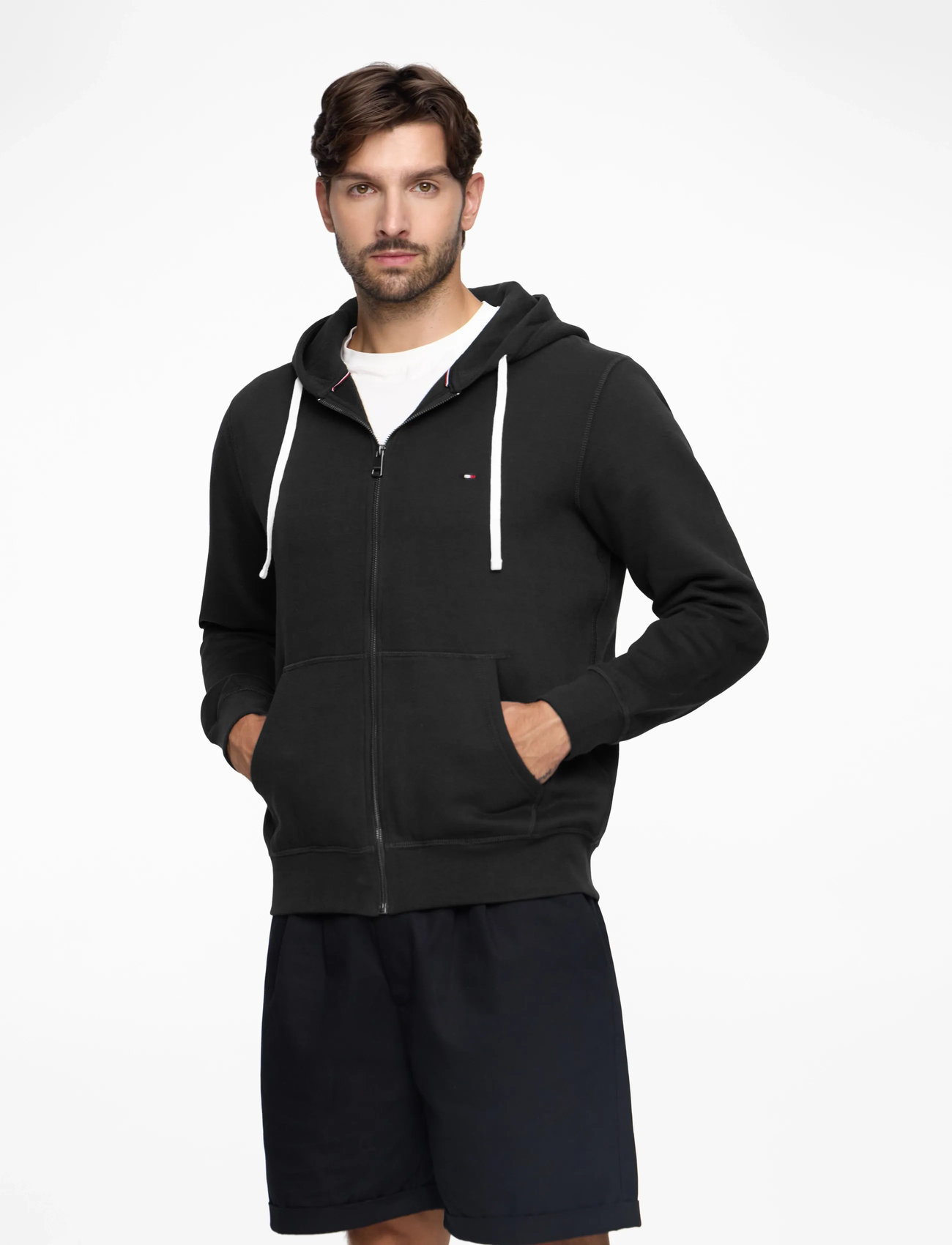 Tommy Hilfiger - ESSENTIAL FLEECE ZIP THROUGH - kapuzenpullover - black - 0