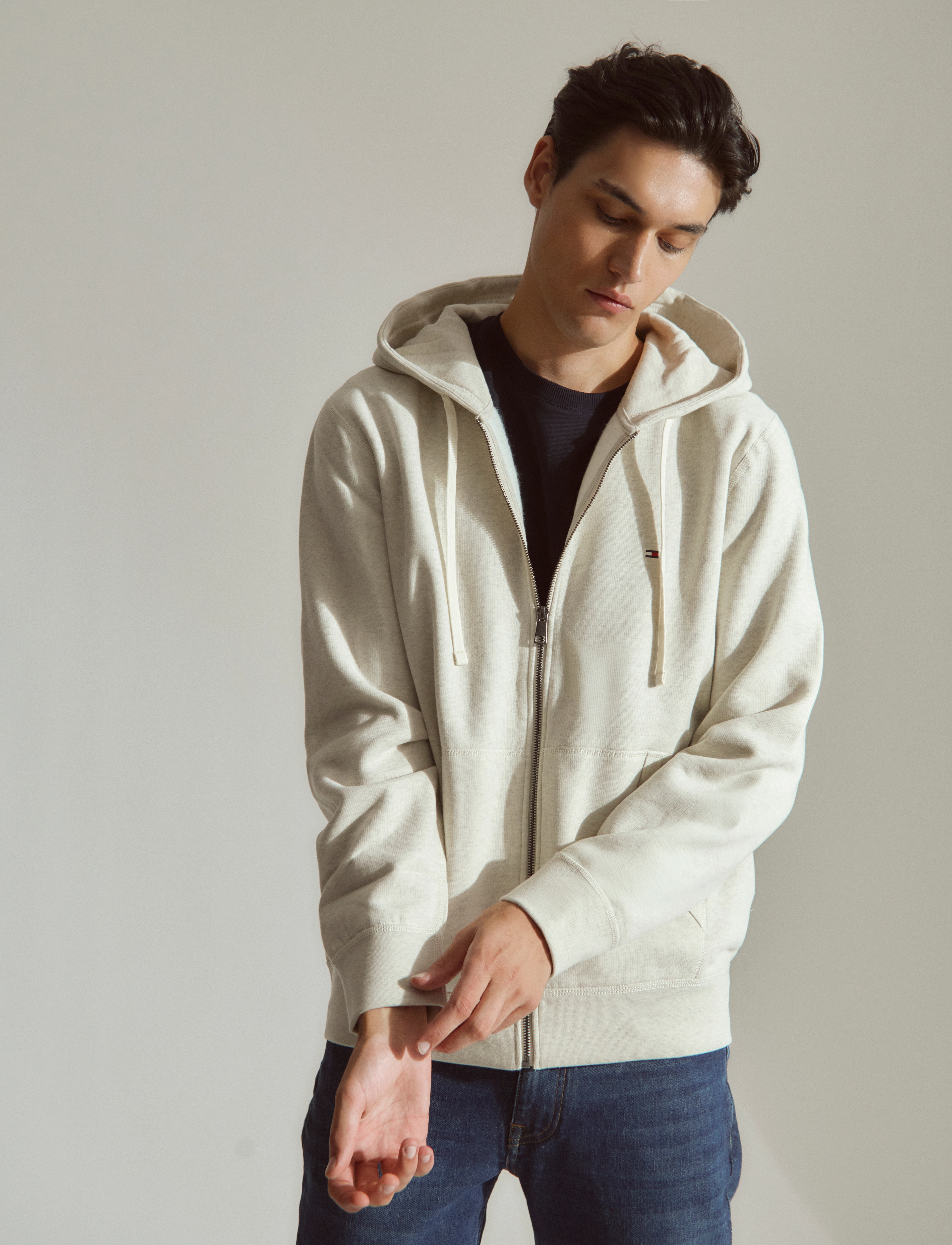 Tommy Hilfiger - ESSENTIAL FLEECE ZIP THROUGH - heathered oatmilk - 0