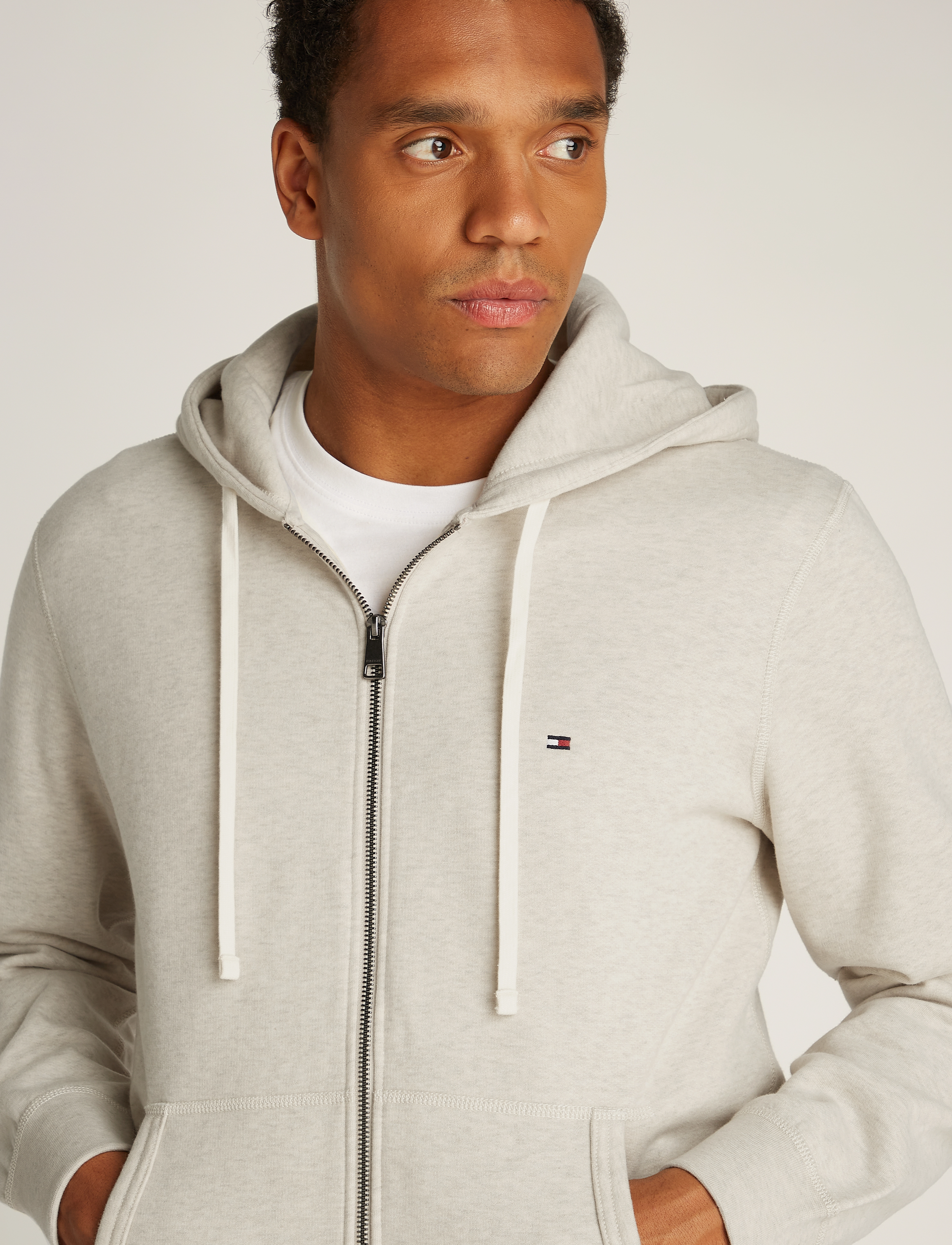 Tommy Hilfiger - ESSENTIAL FLEECE ZIP THROUGH - heathered oatmilk - 4