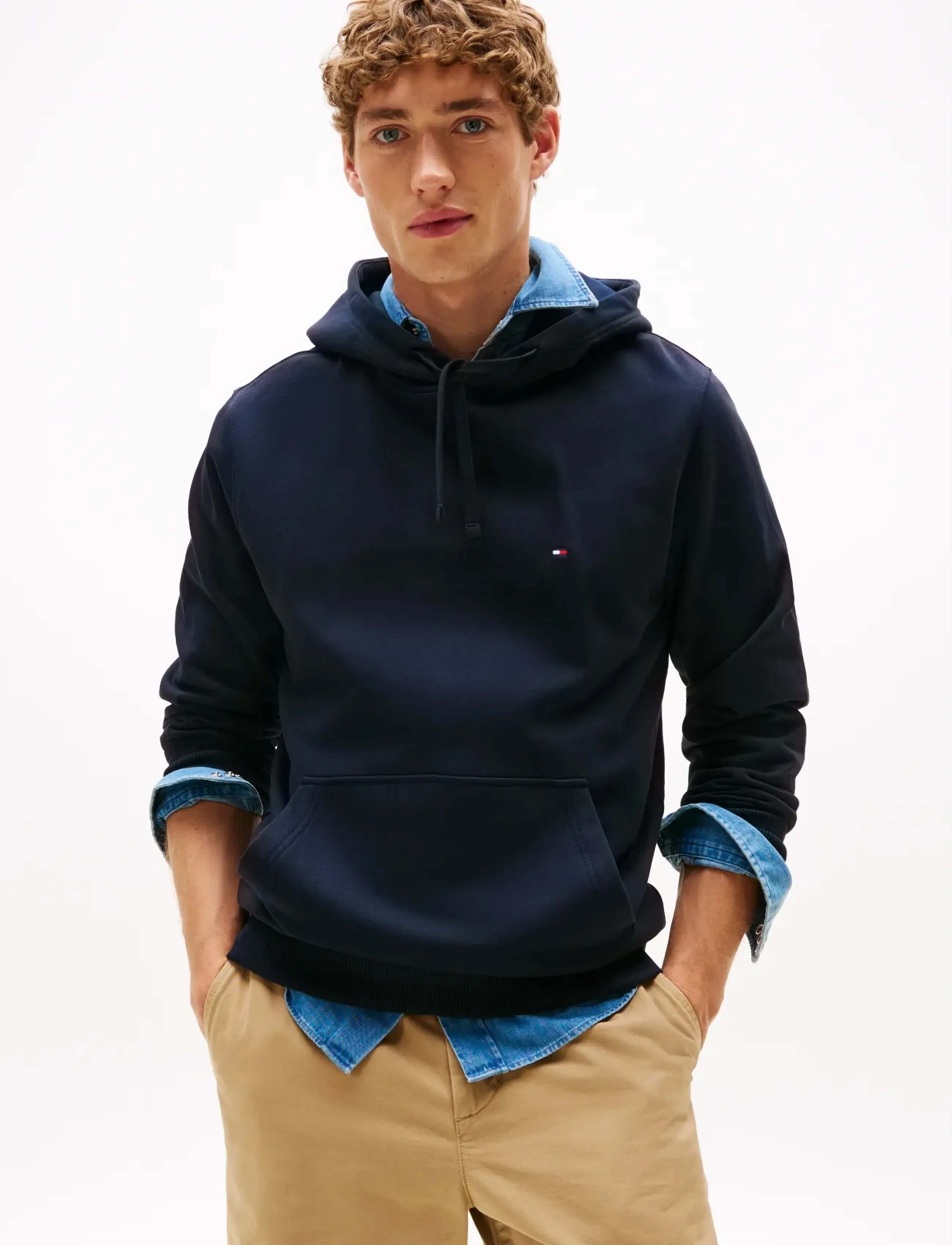 Tommy Hilfiger ESSENTIAL TERRY HOODY - Tøj - DESERT SKY / navy