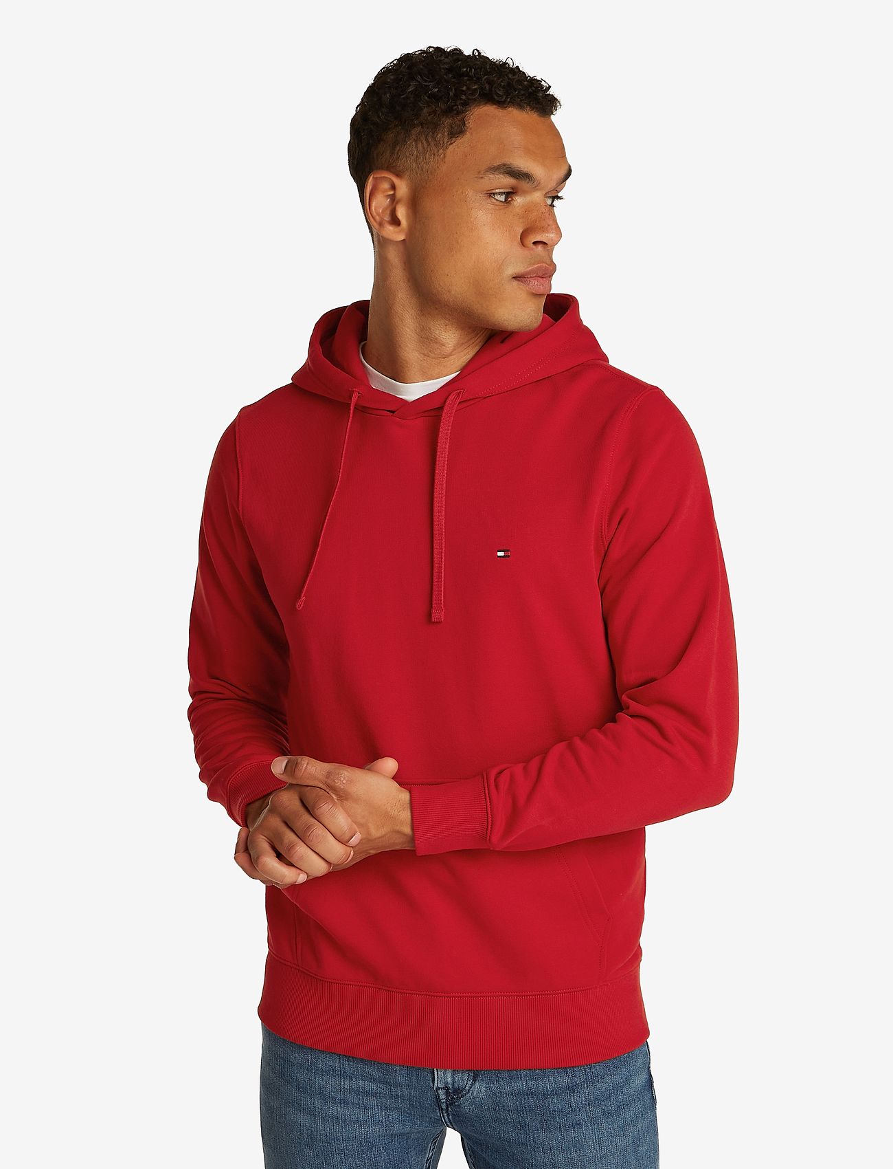 Tommy Hilfiger - ESSENTIAL TERRY HOODY - hættetrøjer - medium red - 0