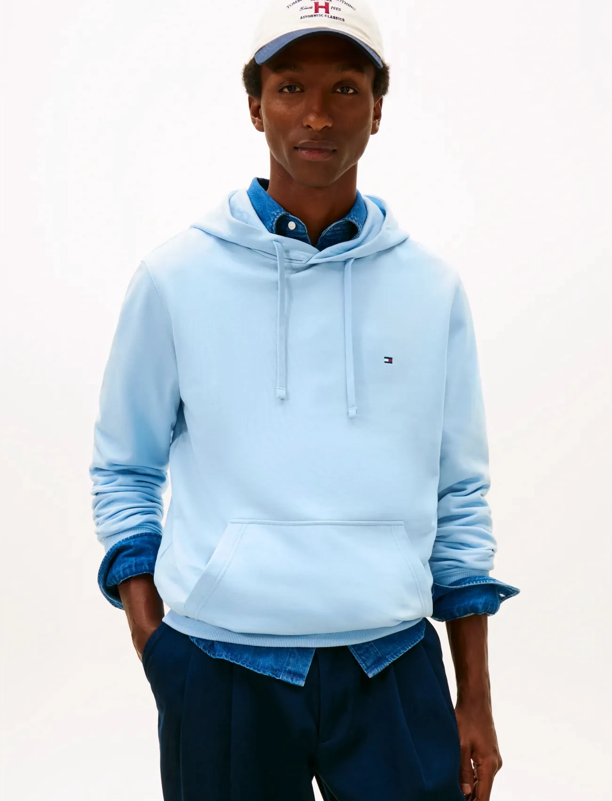 Tommy Hilfiger ESSENTIAL TERRY HOODY - Kapuzenpullover - WELL WATER / blue