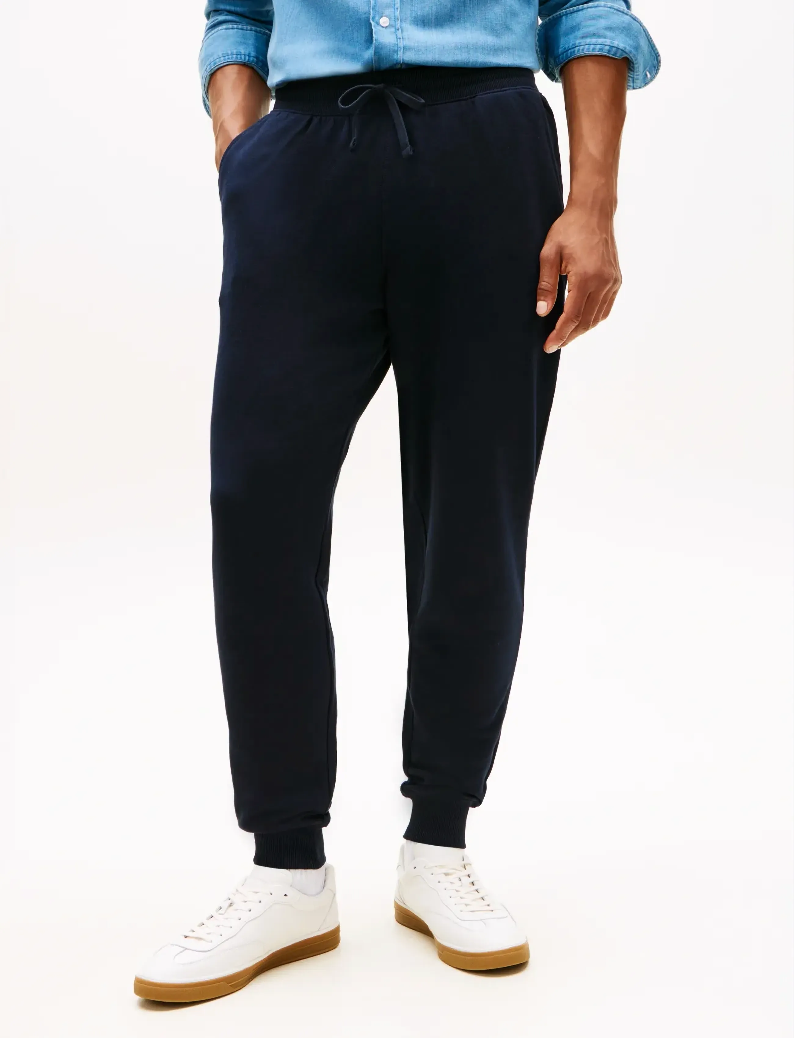 Tommy Hilfiger Essential Terry Sweatpant, Mænd, Sweatpants, Navy, Str: S