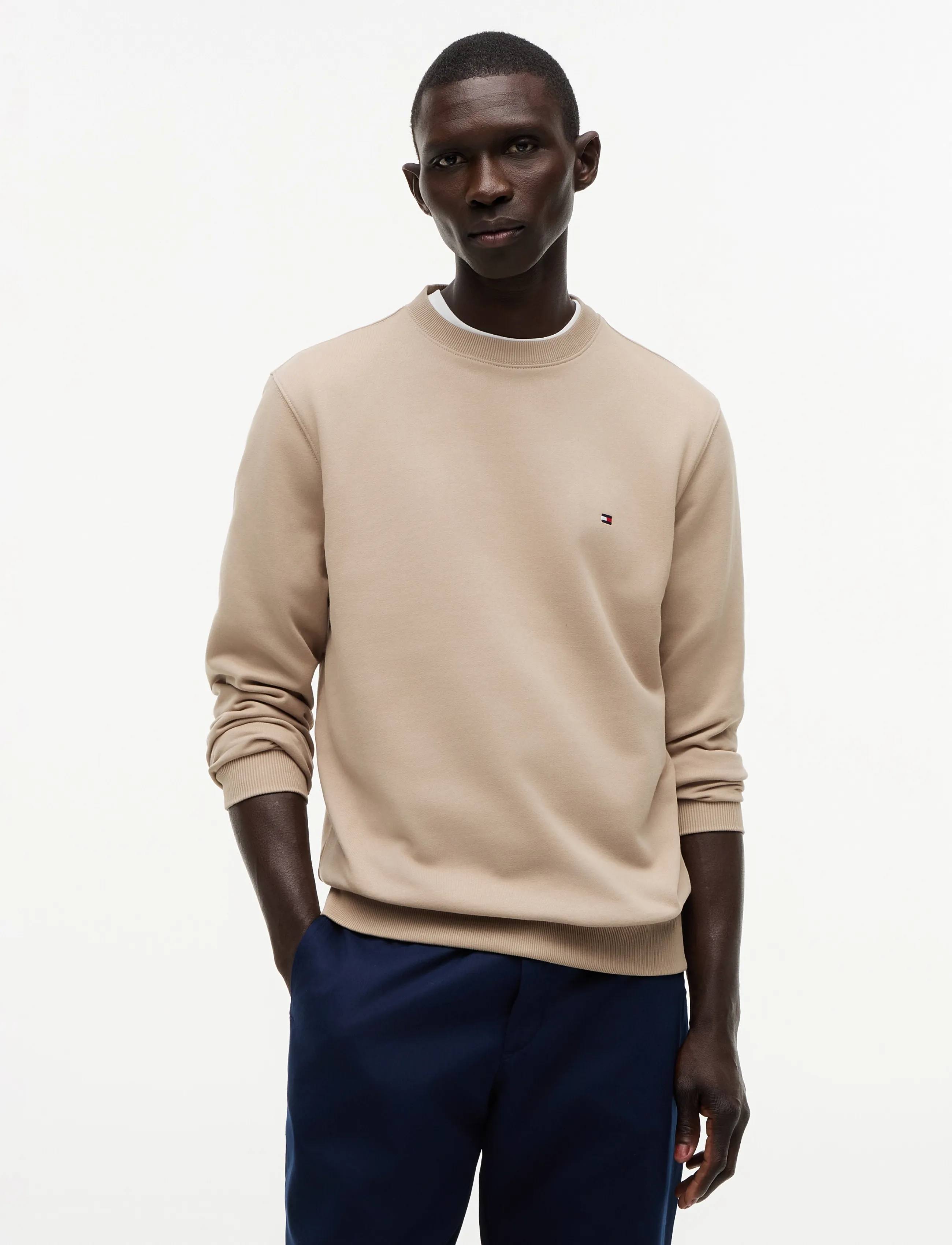 Tommy Hilfiger ESSENTIAL TERRY CREWNECK - Sweatshirts - BATIQUE KHAKI / beige