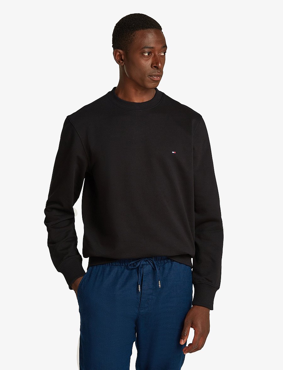 Tommy Hilfiger - ESSENTIAL TERRY CREWNECK - collegepaidat - black - 0