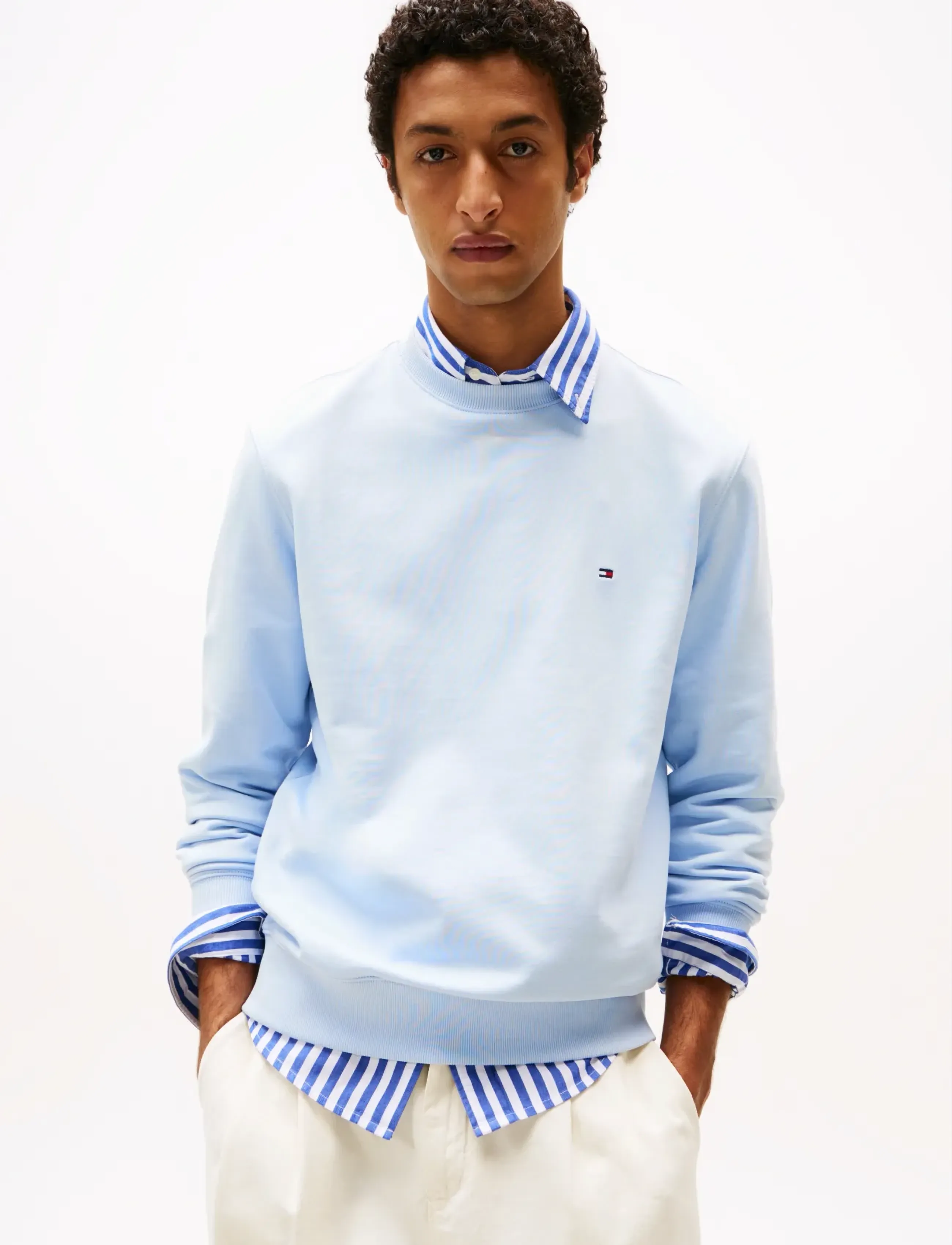 Tommy Hilfiger ESSENTIAL TERRY CREWNECK - Tommy Hilfiger - BREEZY BLUE / blue