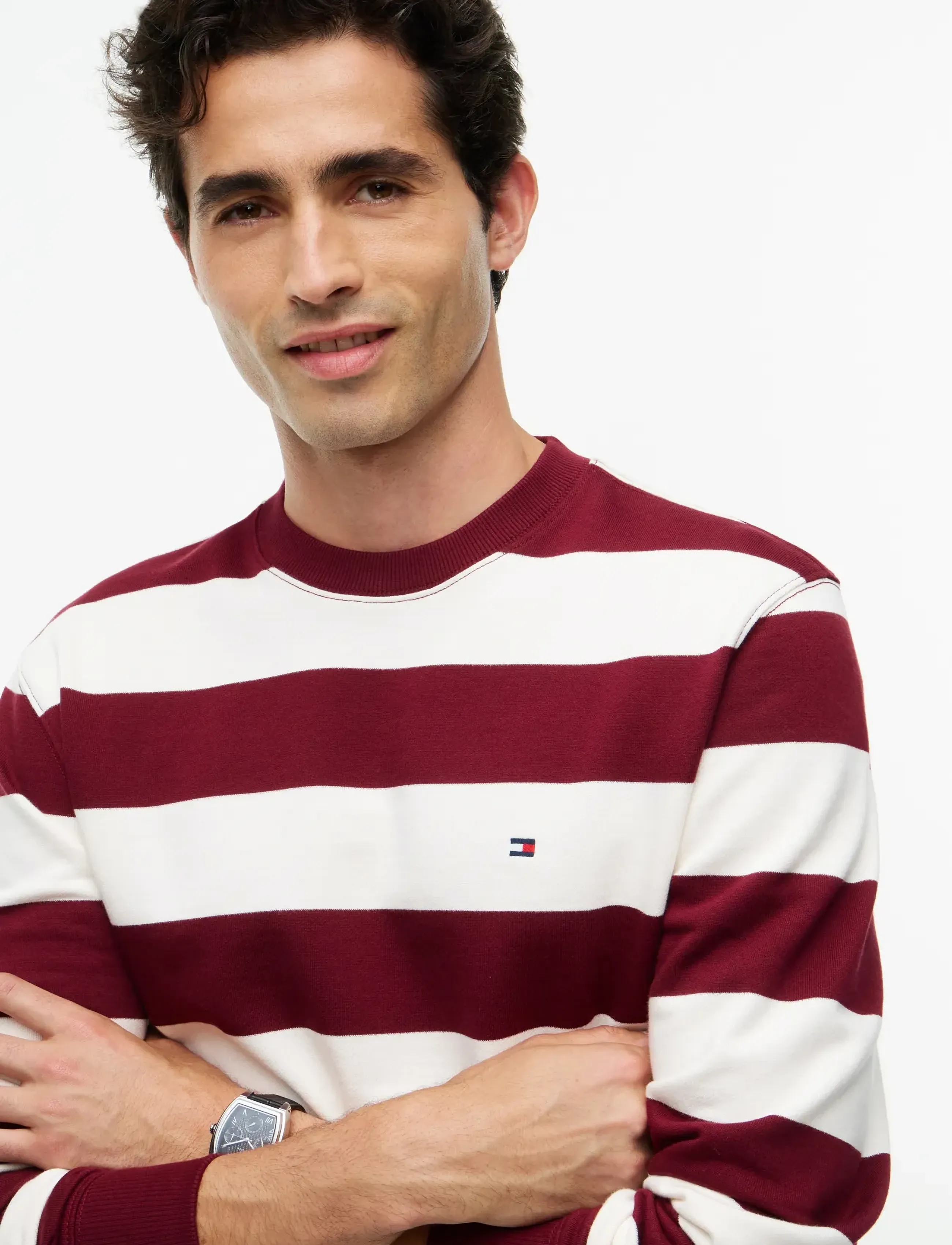Tommy Hilfiger - ESSENTIAL TERRY CREWNECK - shoppa efter tillfälle - burgundy  ivory petal - 3