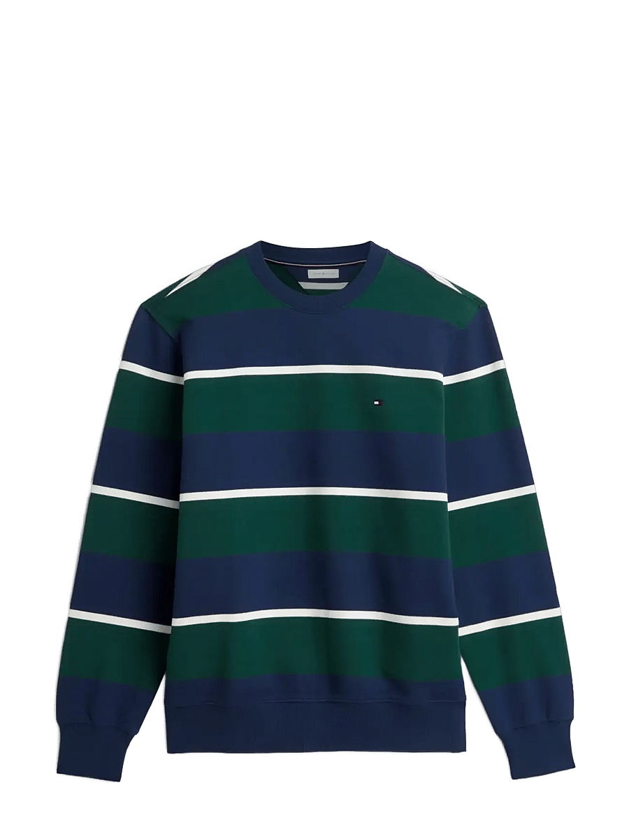 Tommy Hilfiger - ESSENTIAL TERRY CREWNECK - shoppa efter tillfälle - carbon navy multi - 1