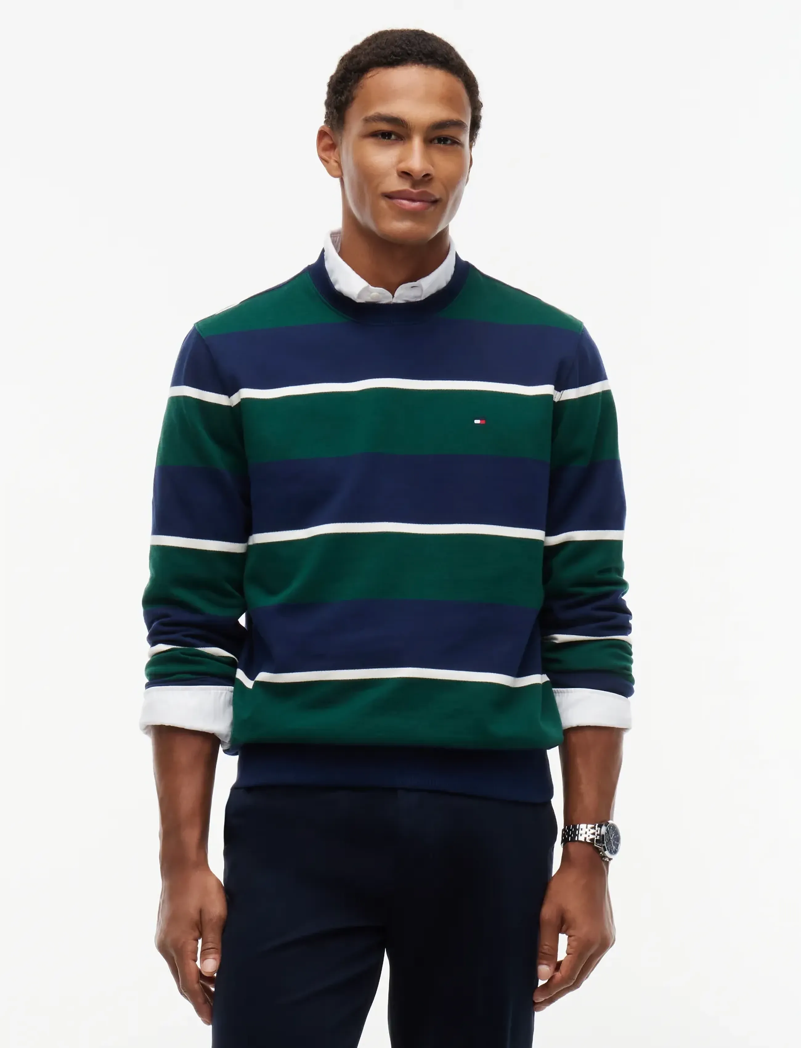 Tommy Hilfiger ESSENTIAL TERRY CREWNECK - Sweatshirts - CARBON NAVY  MULTI / navy