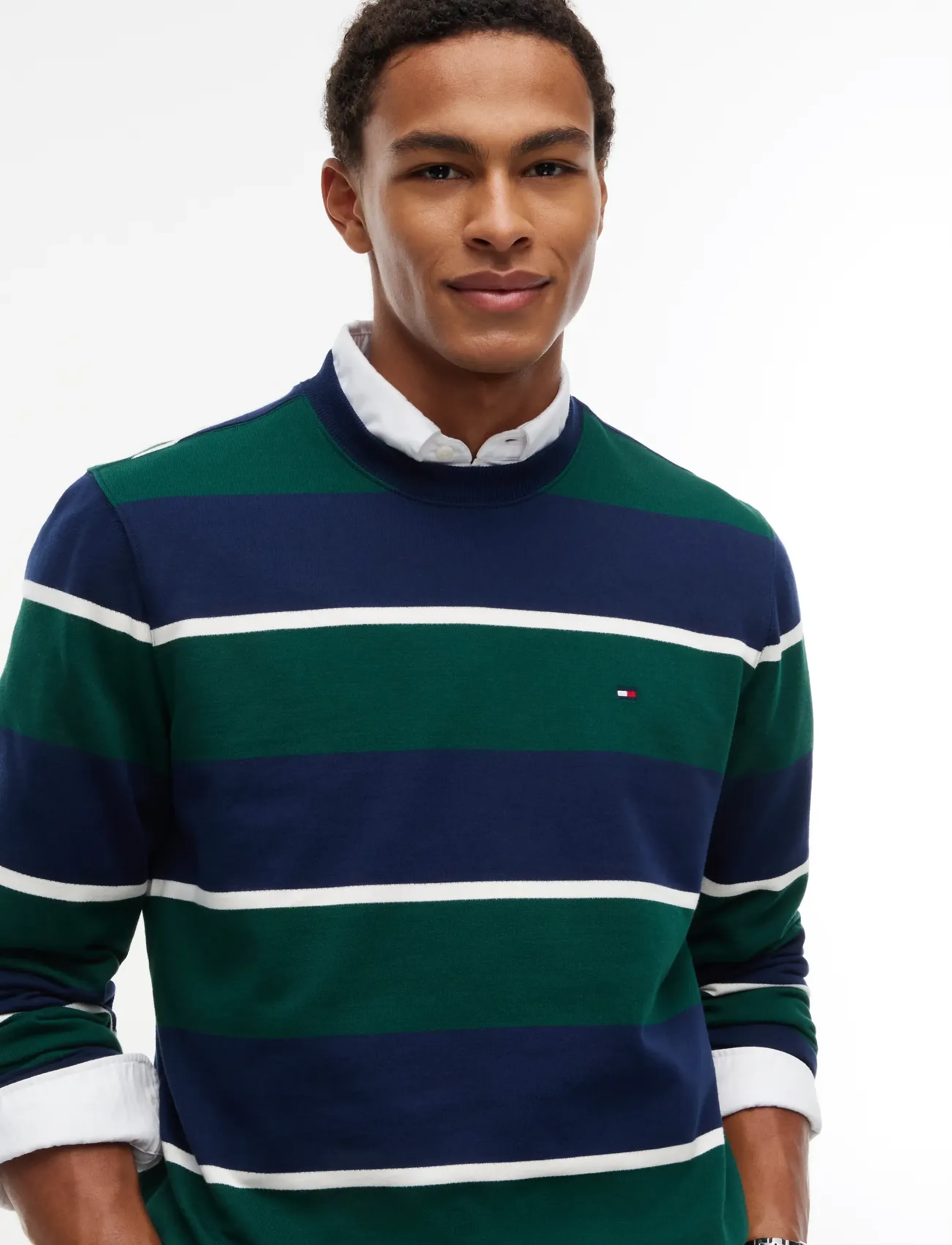 Tommy Hilfiger - ESSENTIAL TERRY CREWNECK - shoppa efter tillfälle - carbon navy  multi - 3