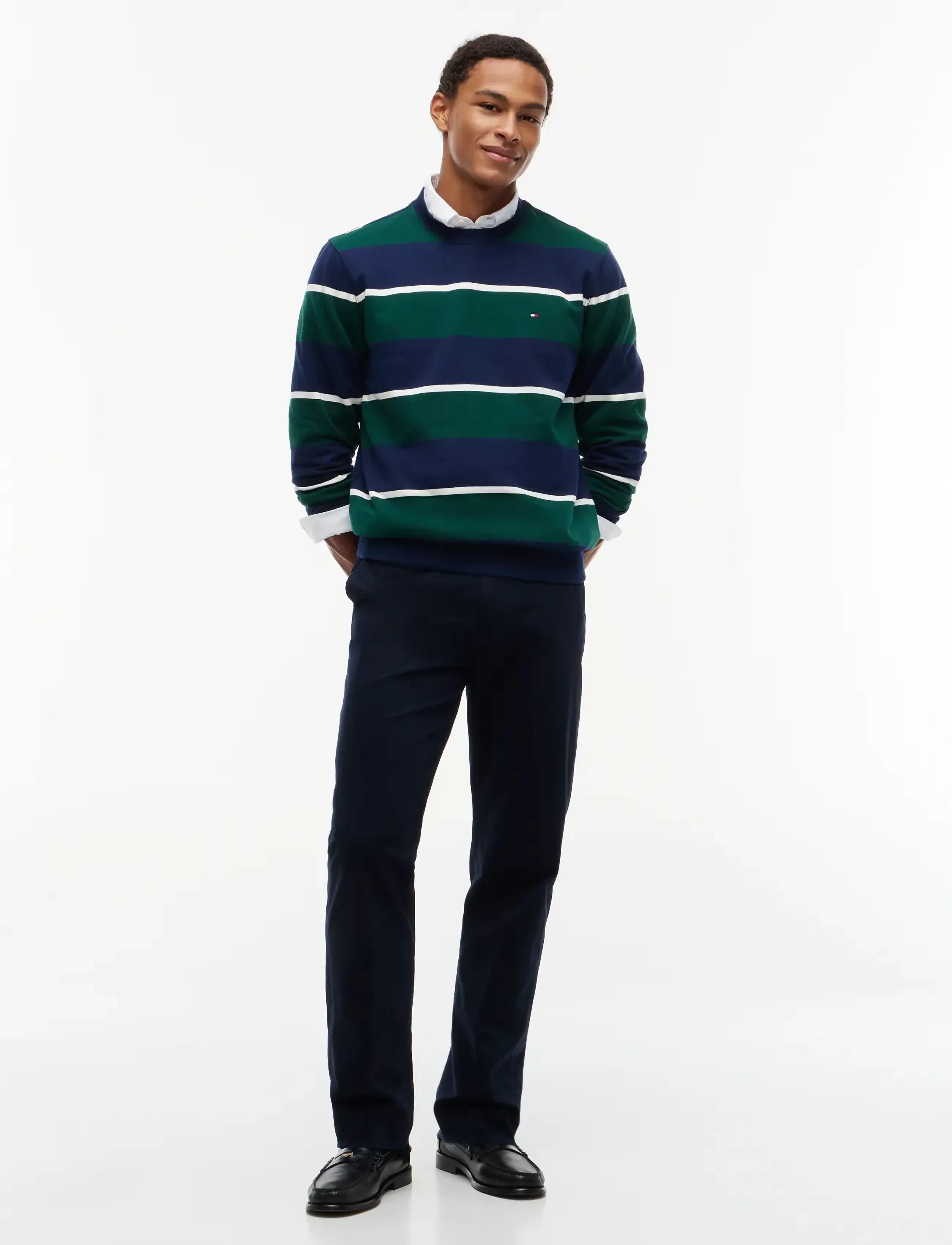 Tommy Hilfiger - ESSENTIAL TERRY CREWNECK - shoppa efter tillfälle - carbon navy  multi - 4