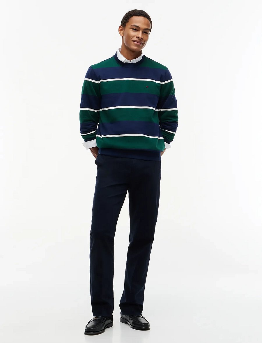 Tommy Hilfiger - ESSENTIAL TERRY CREWNECK - shoppa efter tillfälle - carbon navy multi - 4