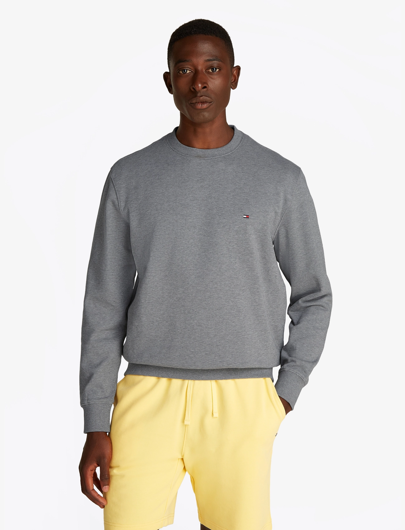 Tommy Hilfiger ESSENTIAL TERRY CREWNECK - Tommy Hilfiger - MEDIUM GREY HEATHER / grey