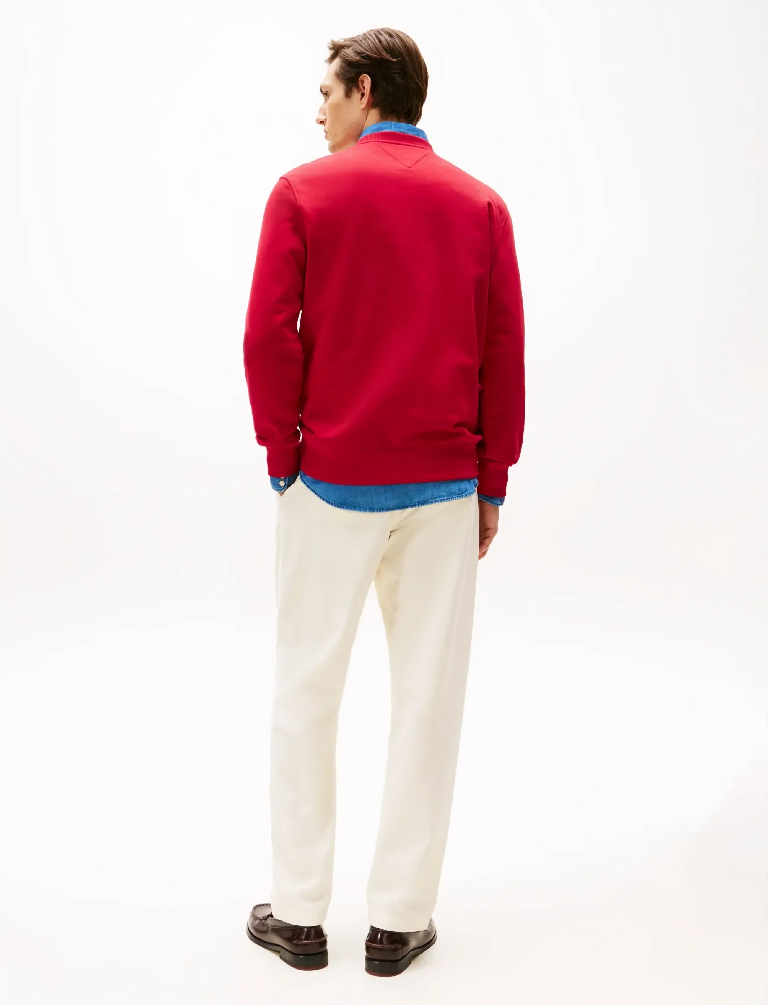 Tommy Hilfiger - ESSENTIAL TERRY CREWNECK - feriefavoritter - medium red - 3