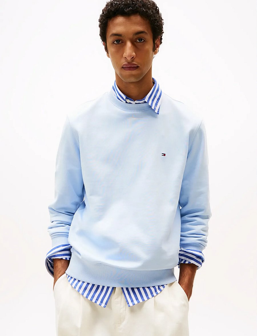 Tommy Hilfiger - ESSENTIAL TERRY CREWNECK - shoppa efter tillfälle - sky blue - 0