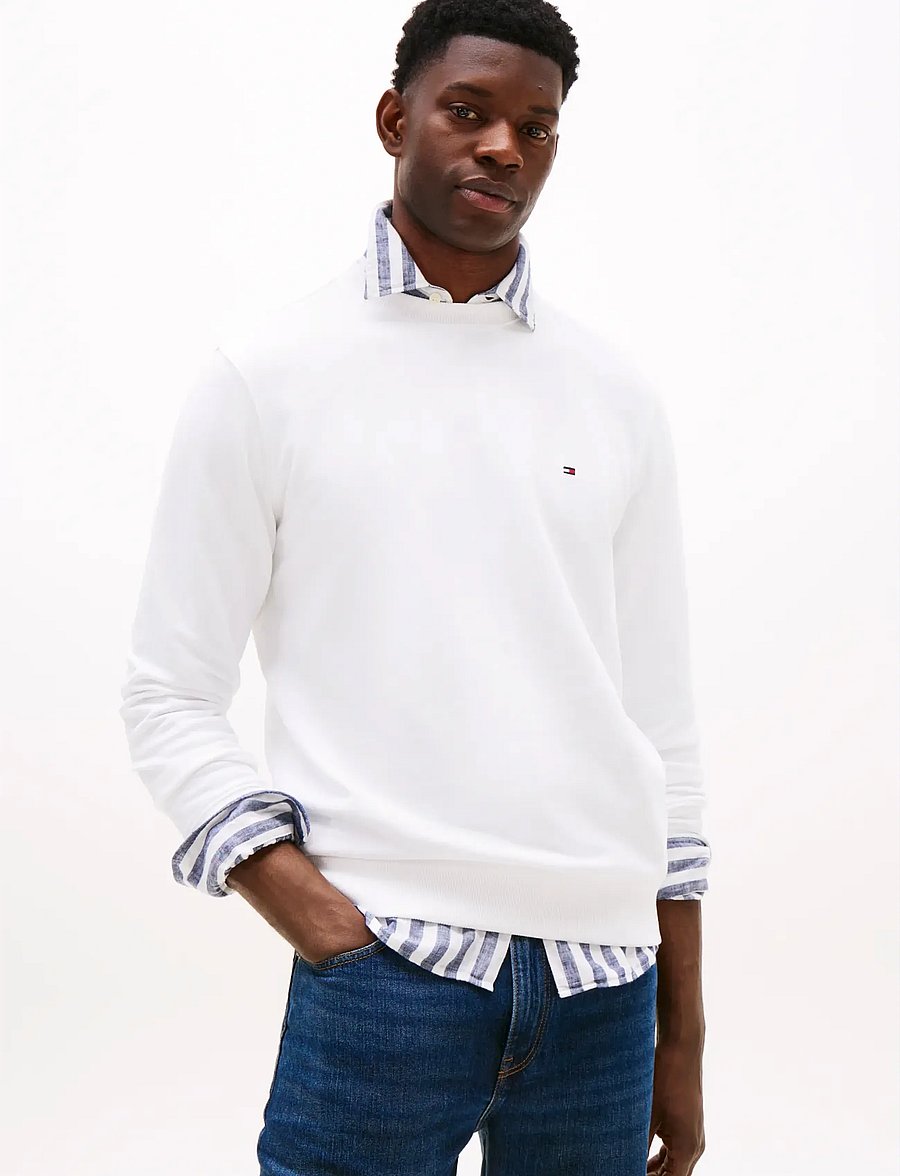 Tommy Hilfiger - ESSENTIAL TERRY CREWNECK - sweatshirts - white - 0