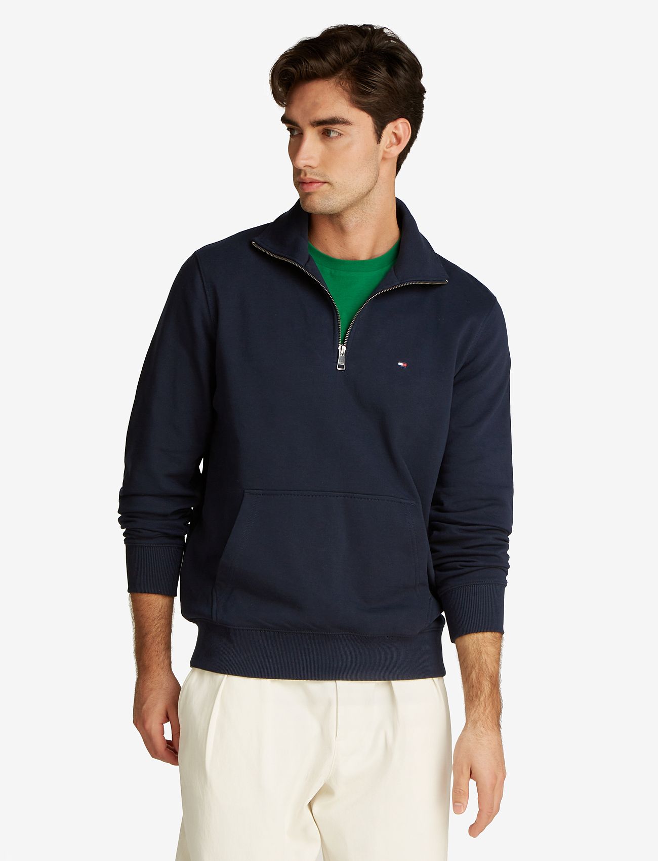 Tommy Hilfiger - ESSENTIAL TERRY 1/4 ZIP - sweatshirts - desert sky - 0